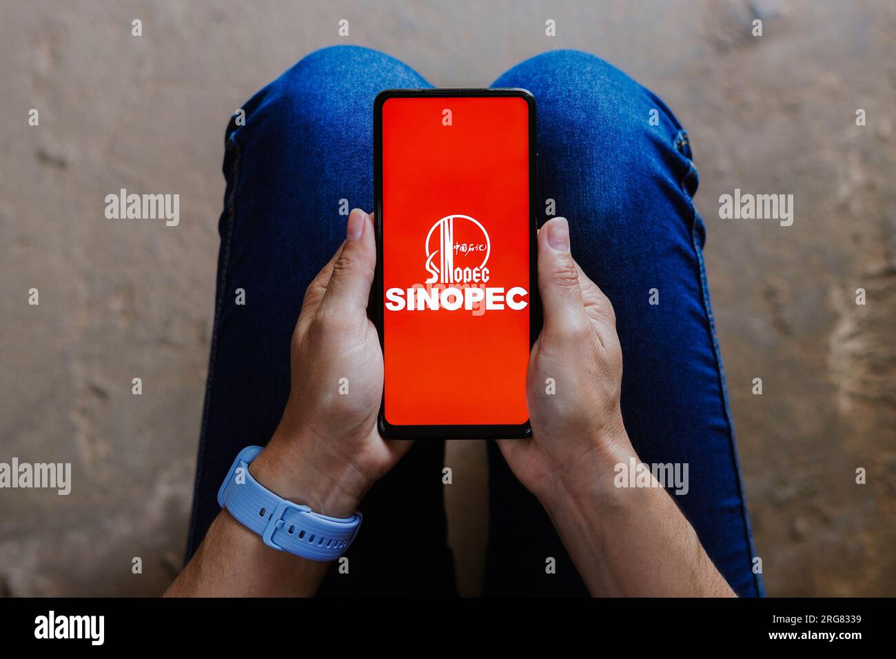 Brazil. 07th Aug, 2023. In this photo illustration, the Sinopec logo seen displayed on a smartphone. Credit: SOPA Images Limited/Alamy Live News Stock Photo