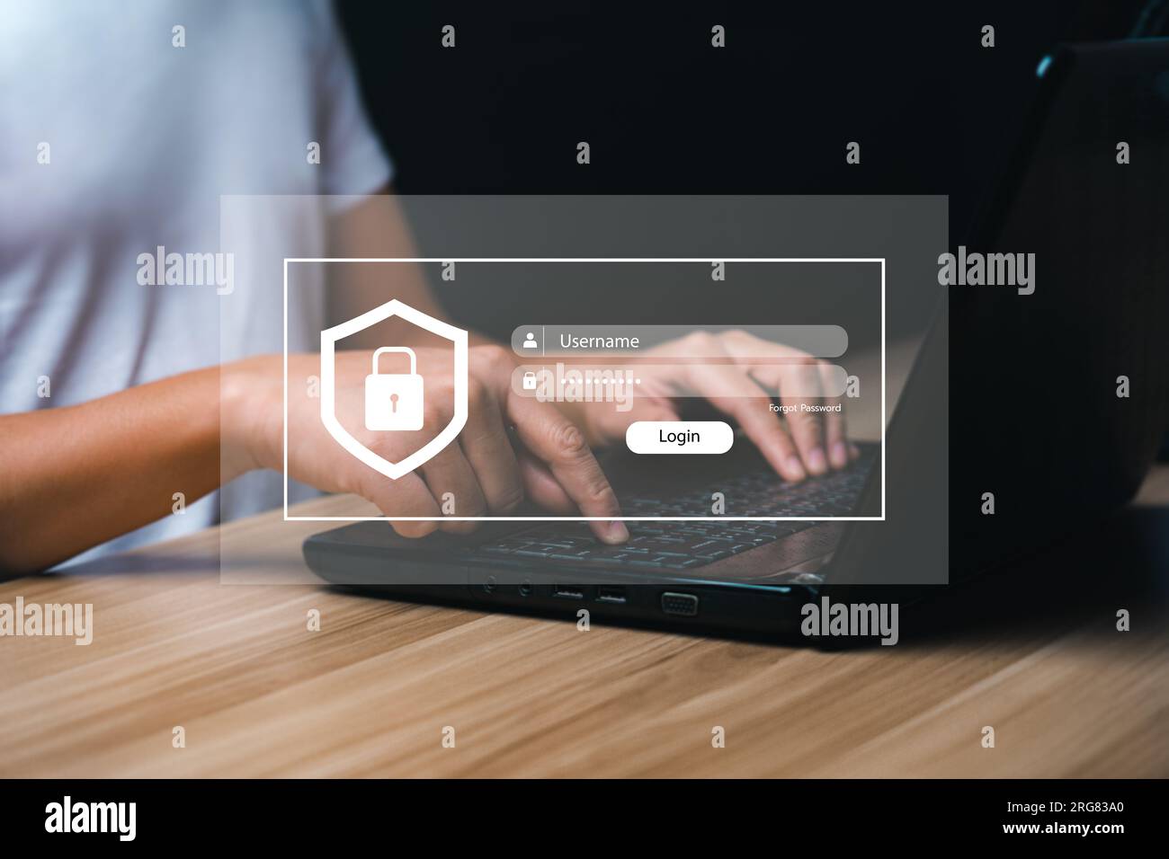 login and password cyber security concept Data protection and secure internet access cyber security. secure access to users personal information secur Stock Photo