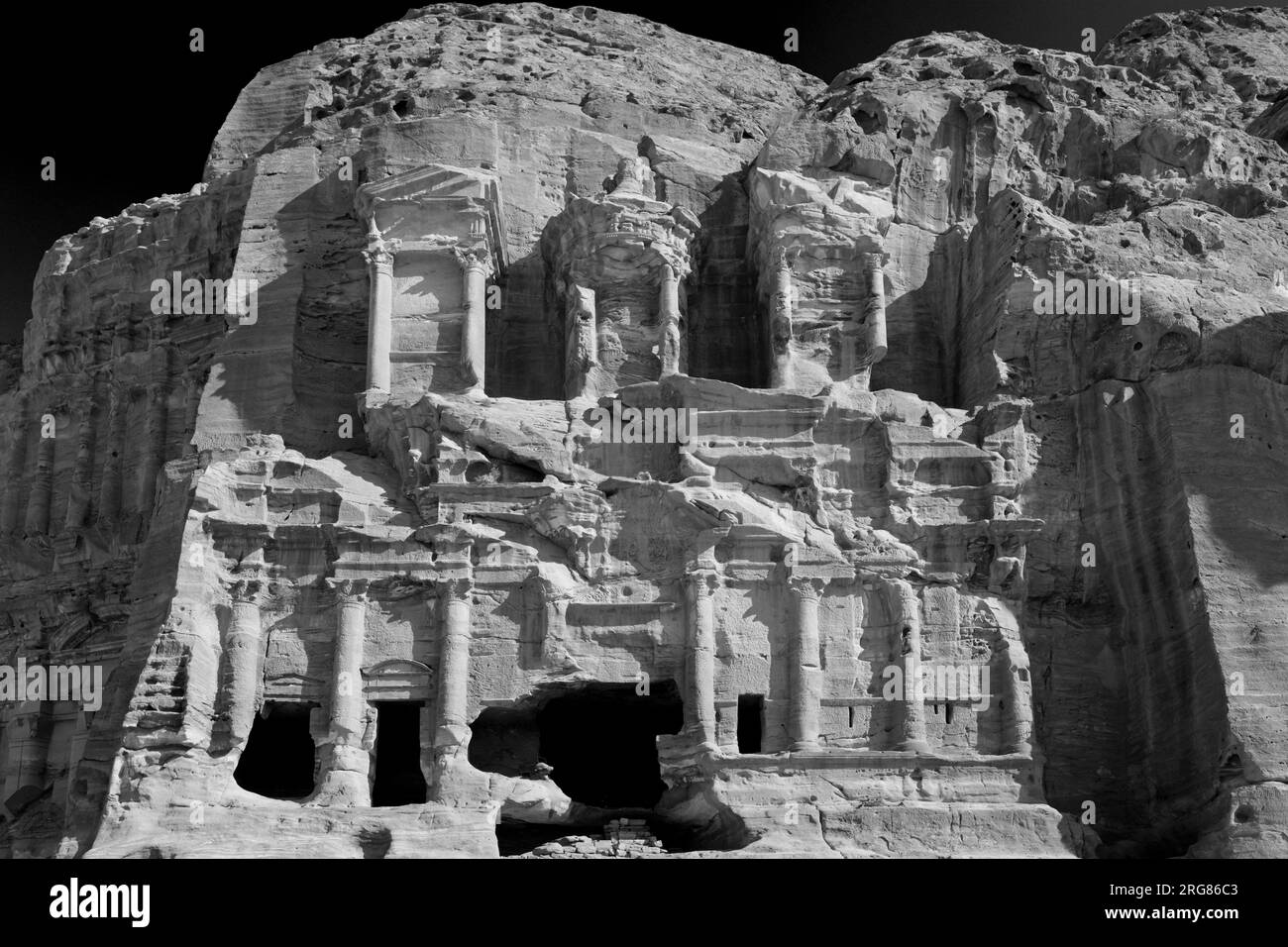View of the Corinthian Tomb, Petra city, UNESCO World Heritage Site, Wadi Musa, Jordan, Middle East Stock Photo