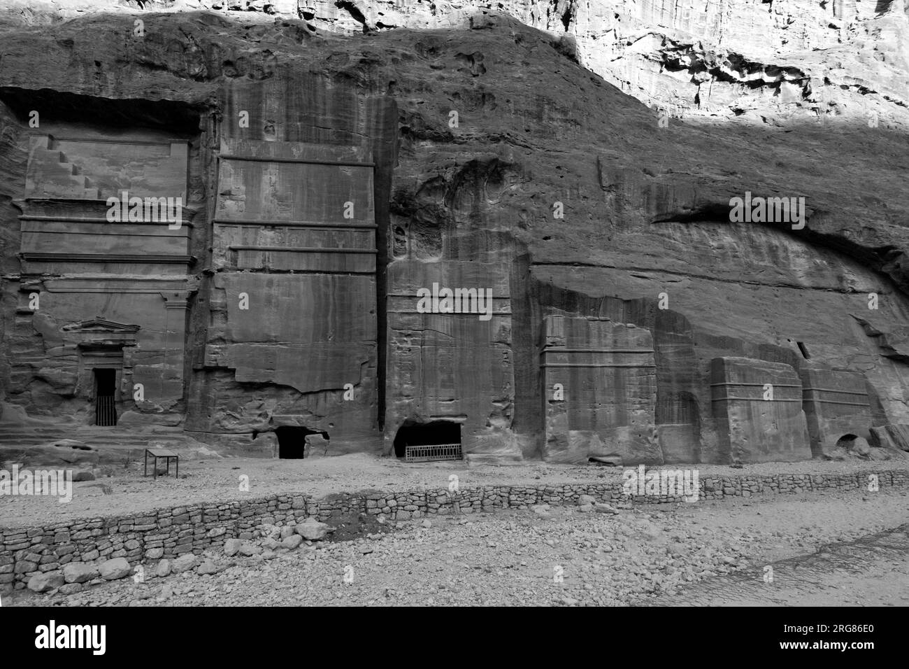 View of tombs along the Street of Facades, Petra city, UNESCO World Heritage Site, Wadi Musa, Jordan, Middle East Stock Photo