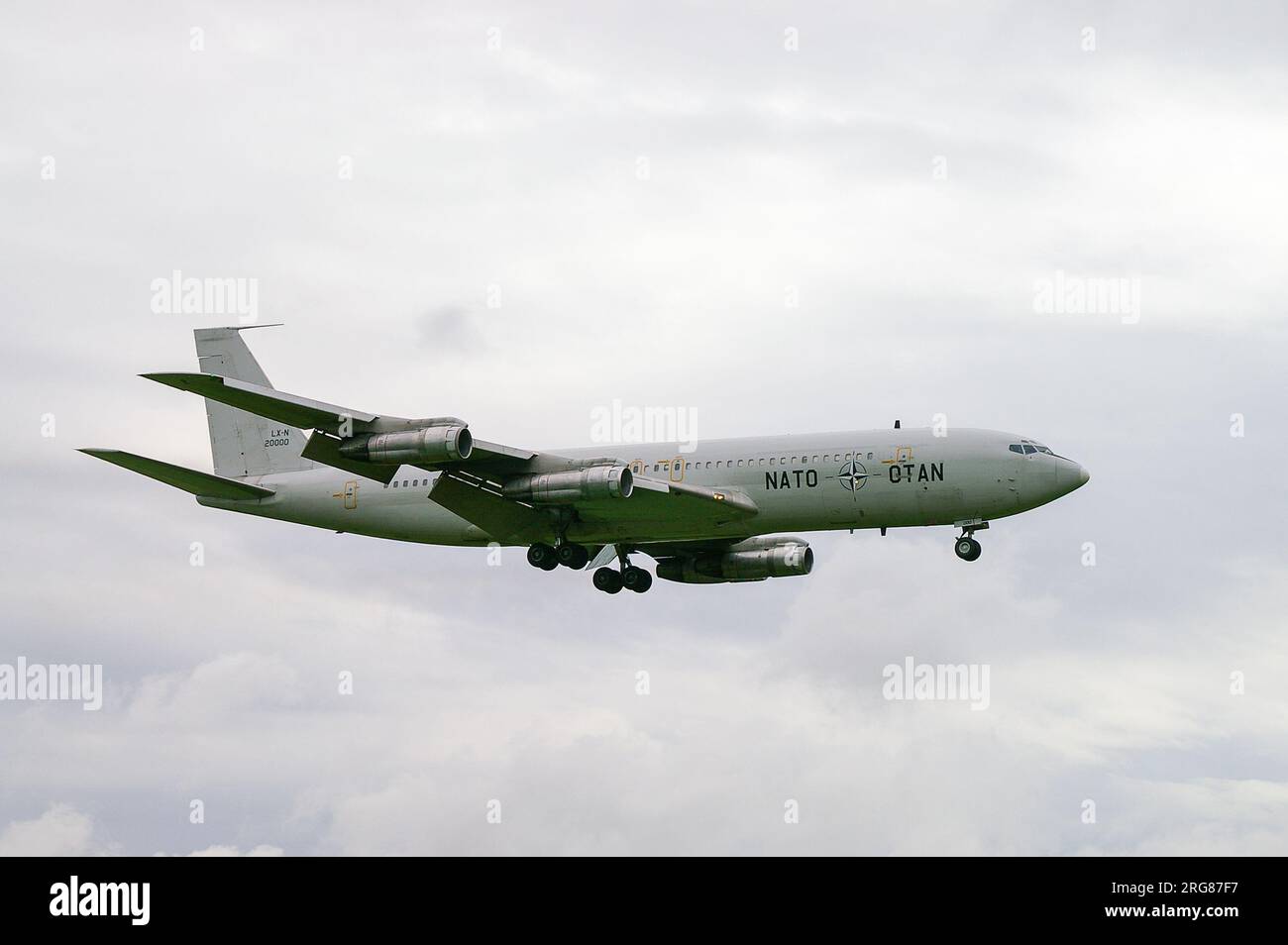 Boeing CT-49A, military version of Boeing 707 in service with NATO / OTAN. Airliner converted to TCA (Trainer Cargo Aircraft) to support NATO E-3A ops Stock Photo