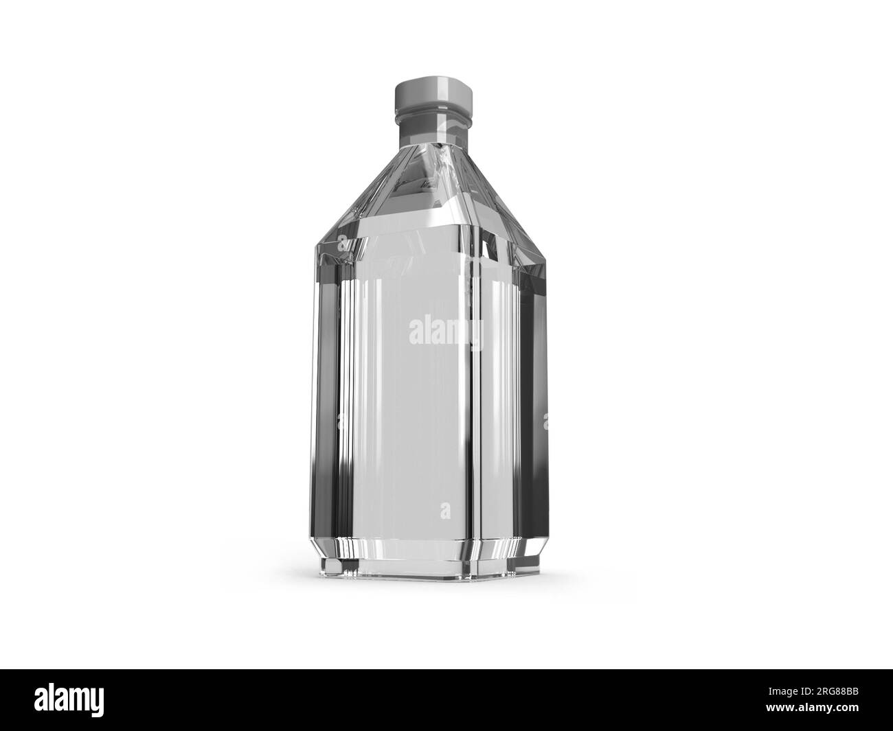Transparent Glass Bottle 3D Illustration Mockup Scene on Isolated ...