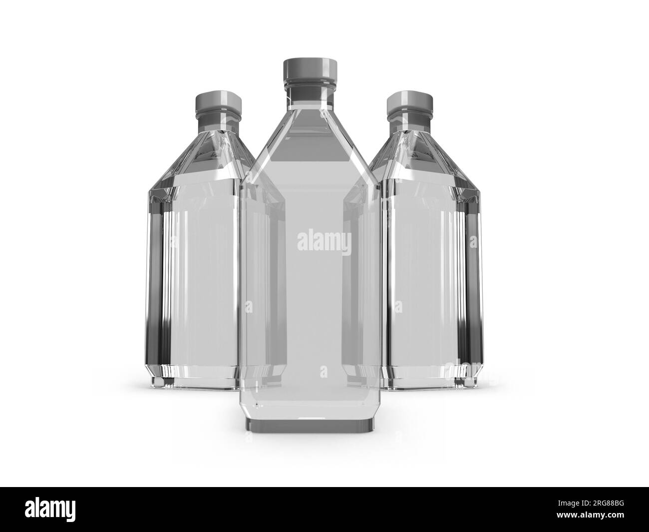 Transparent Glass Bottle 3D Illustration Mockup Scene on Isolated ...