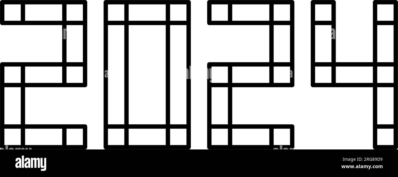 2024. Happy New Year. Simple sport style lines happy new year 2024