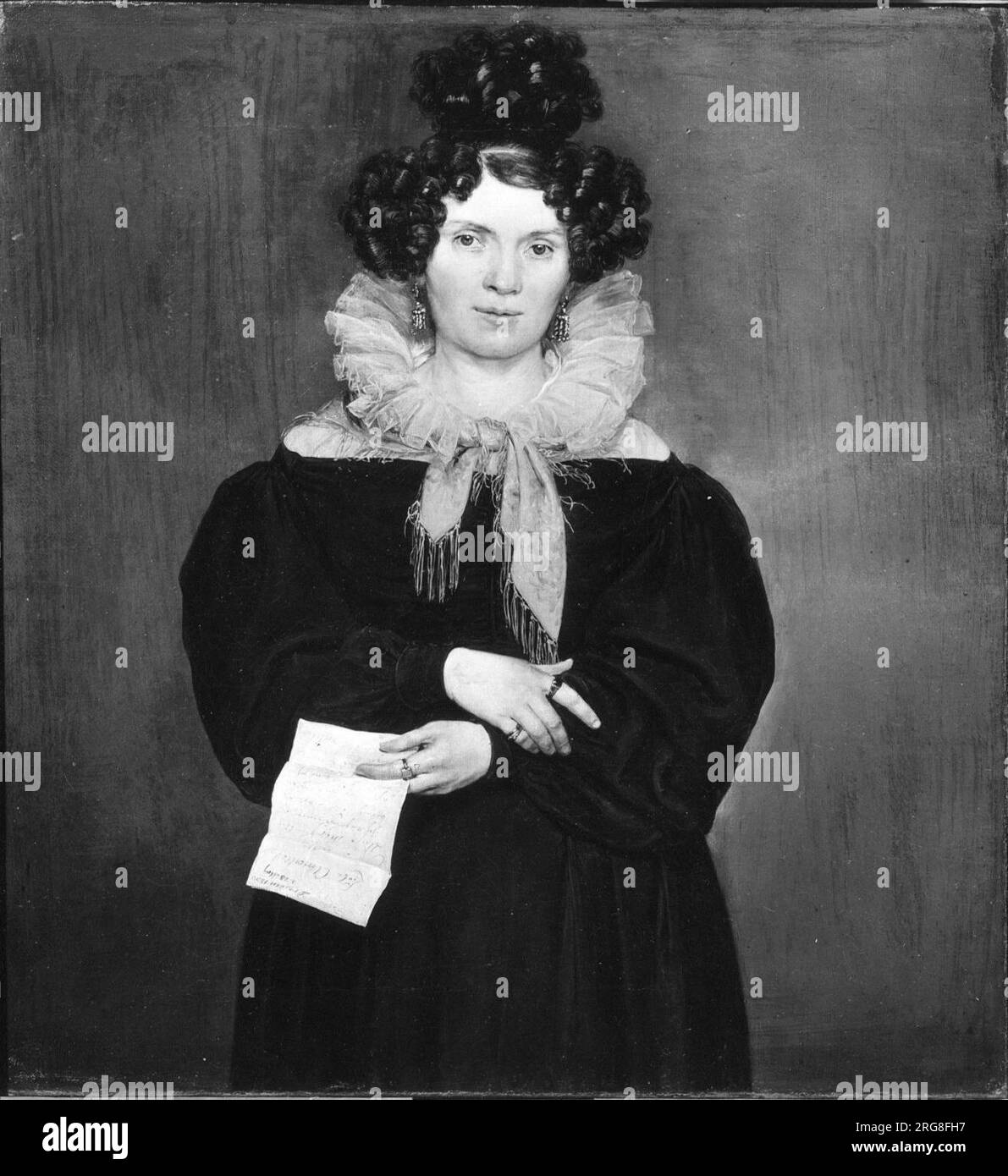 Portrait of Amalie von Bassewitz 1830 by Johan Christian Dahl Stock Photo