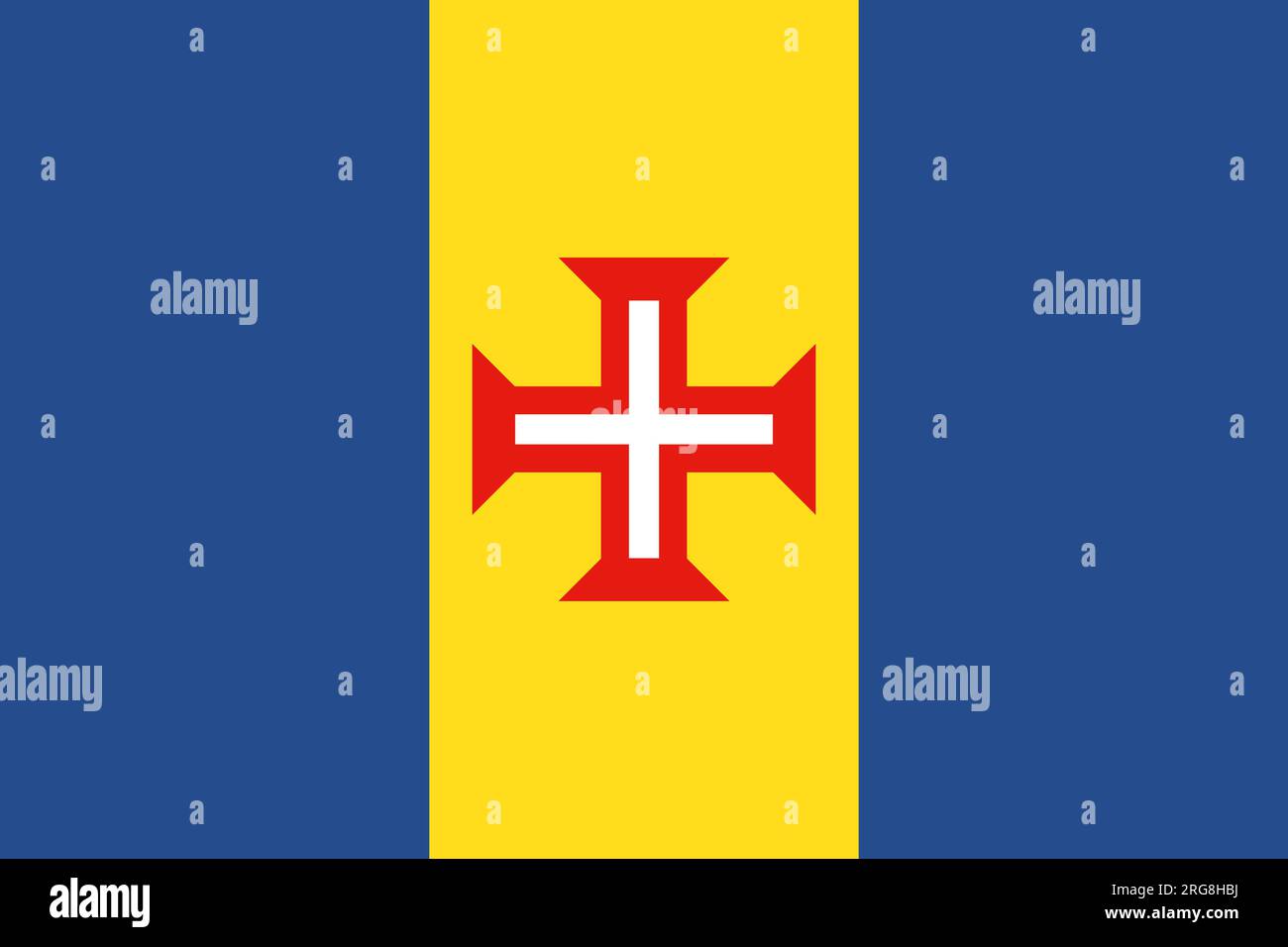 Flag of island Madeira. Stock Vector