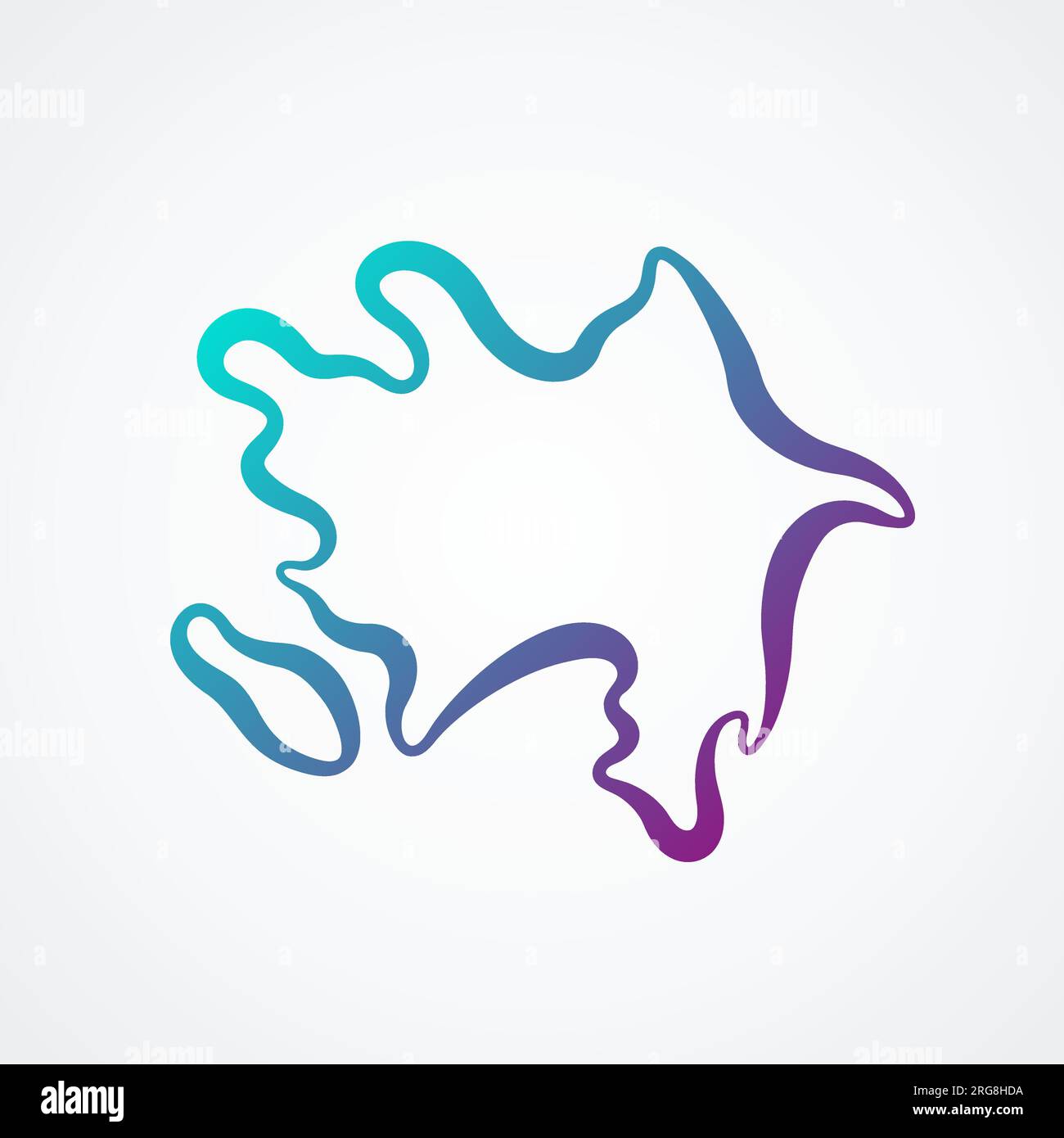 Outline map of Azerbaijan with blue-purple gradient. Stock Vector