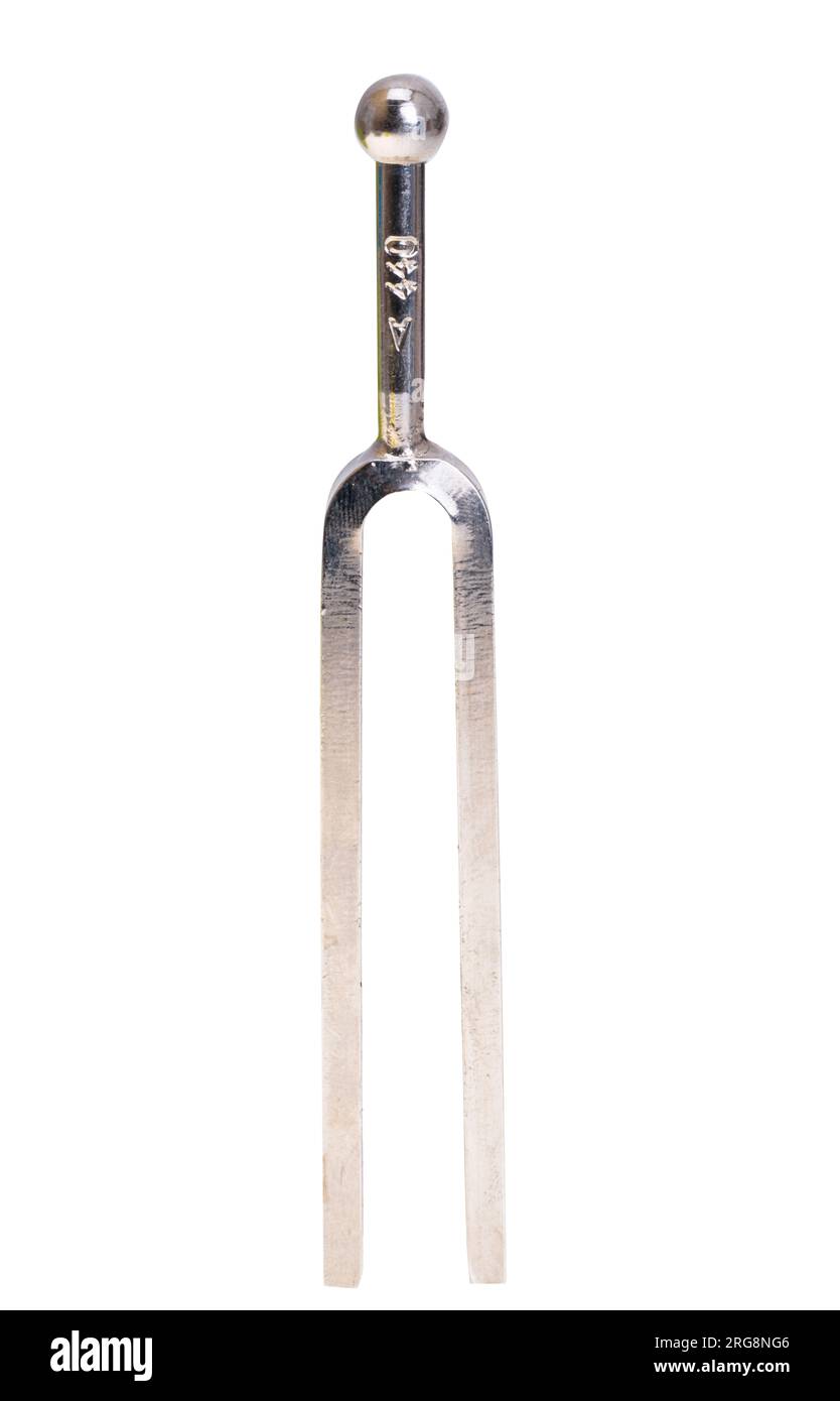 musical instrument tuning fork isolated on white background Stock Photo