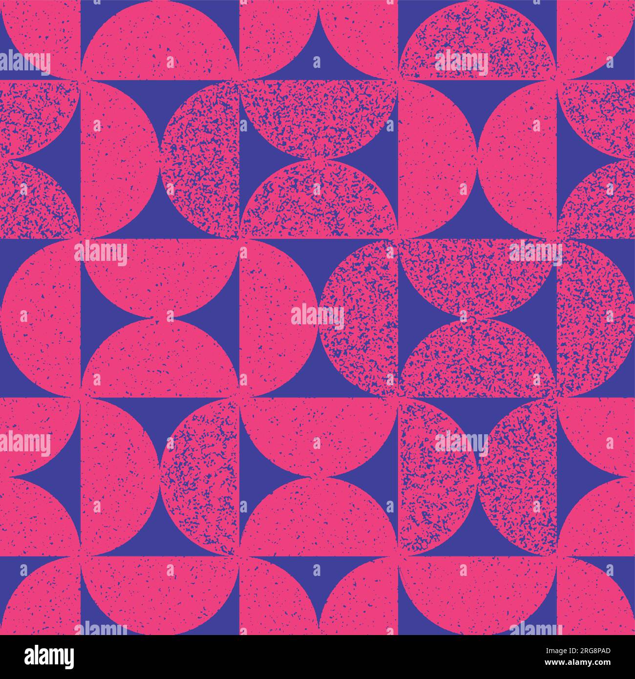 Colorful geometric shape background in trendy Riso graph print texture