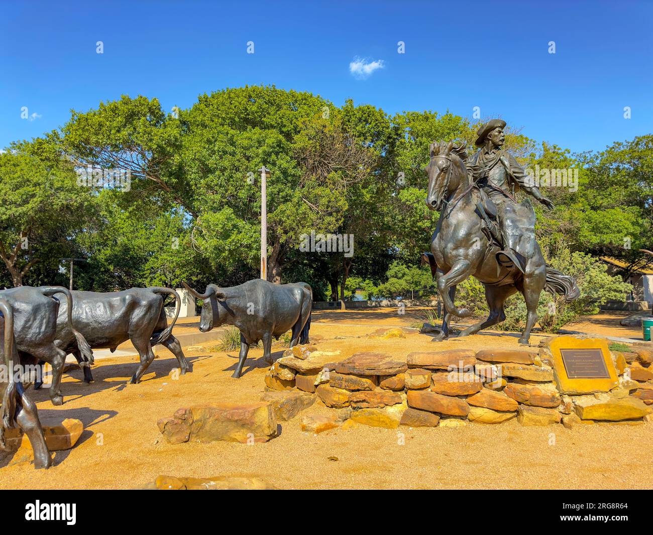 Waco, TX, USA - July 24, 2023: Photo of Branding the Brazos Sculpture