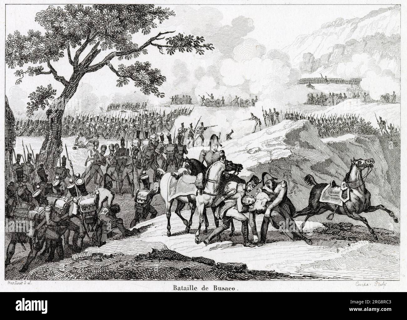 Battle of Busaco, Peninsula War. The Duke of Wellington defeats Massena Stock Photo