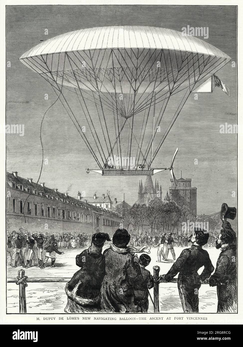 Dupuy de Lome's dirigible at Fort Vincennes, Paris Stock Photo Alamy