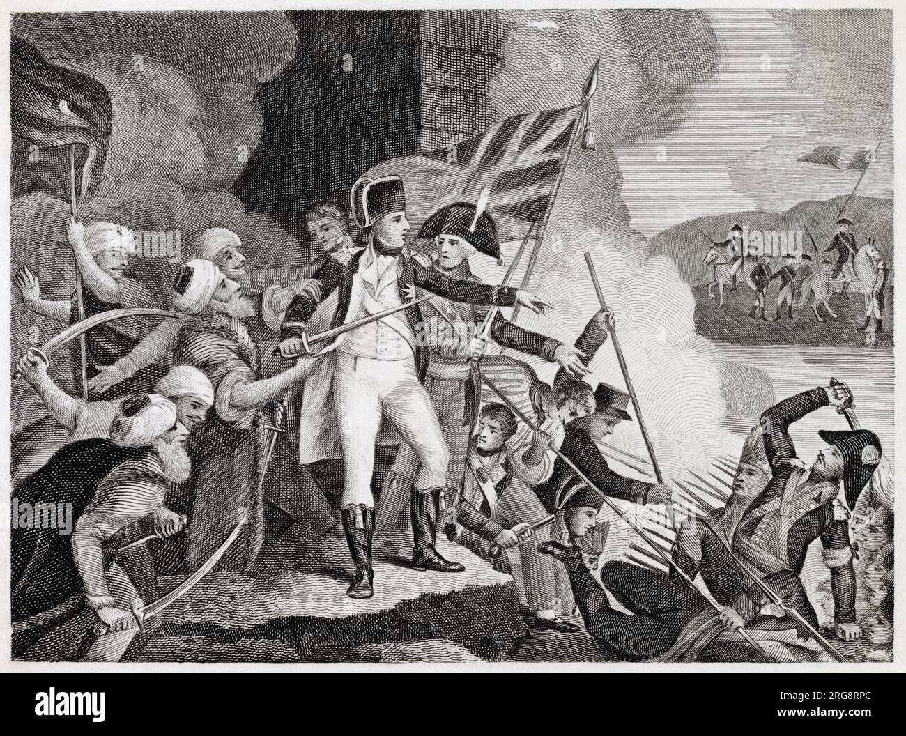 Sir Sydney Smith defends the Acre against Napoleon Bonaparte. Stock Photo
