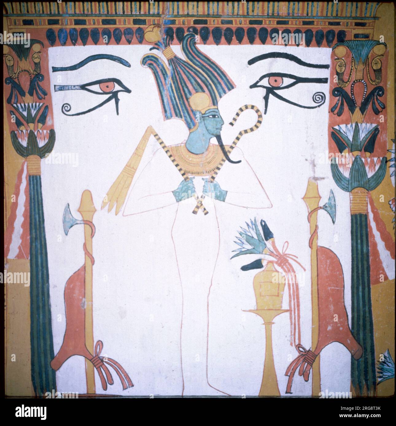 OSIRIS - Egyptian god of the underworld Wall painting in the tomb of Sandjen, Valley of the Kings, Luxor Stock Photo