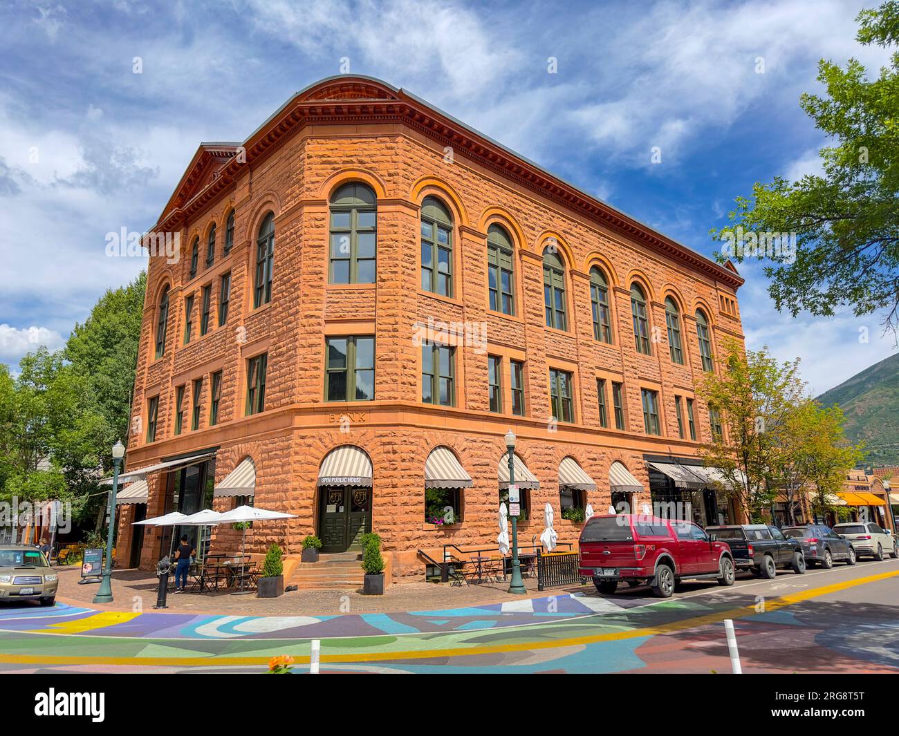 Aspen, CO, USA - July 27, 2023: Photo of the Historic Wheeler Opera House Aspen Colorado Stock Photo