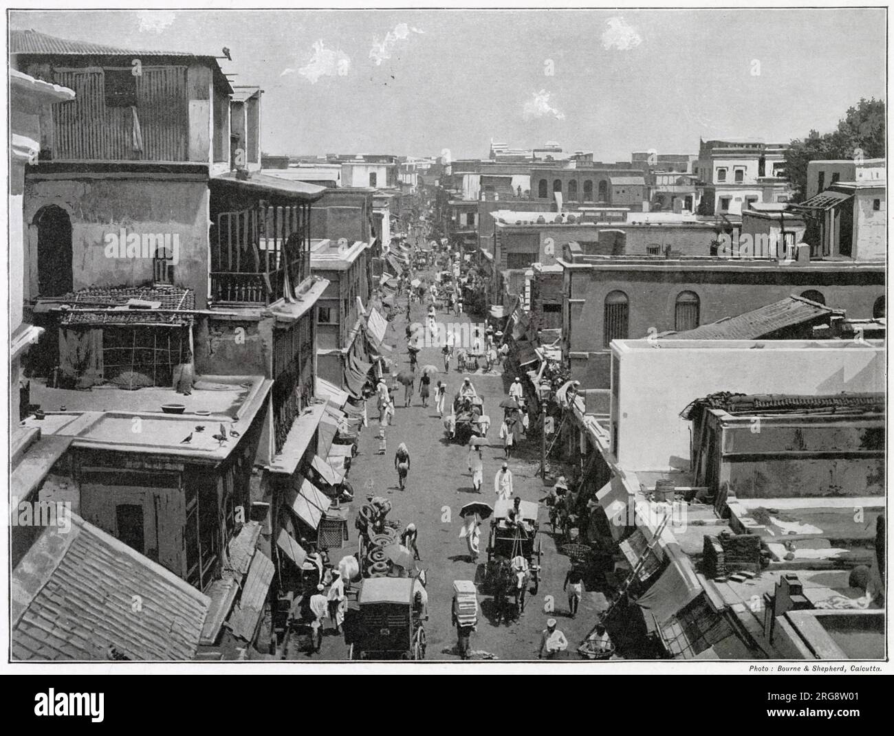 Aerial view of Burra Bazaar (Burrabazar), Calcutta (Kolkata), India