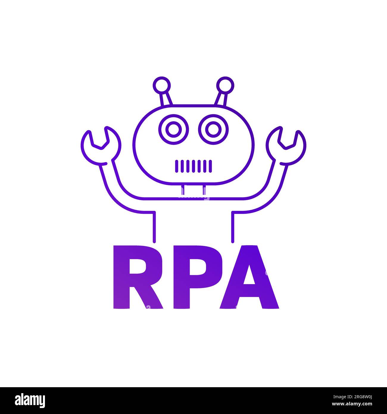 RPA bot icon, Robotic process automation Stock Vector