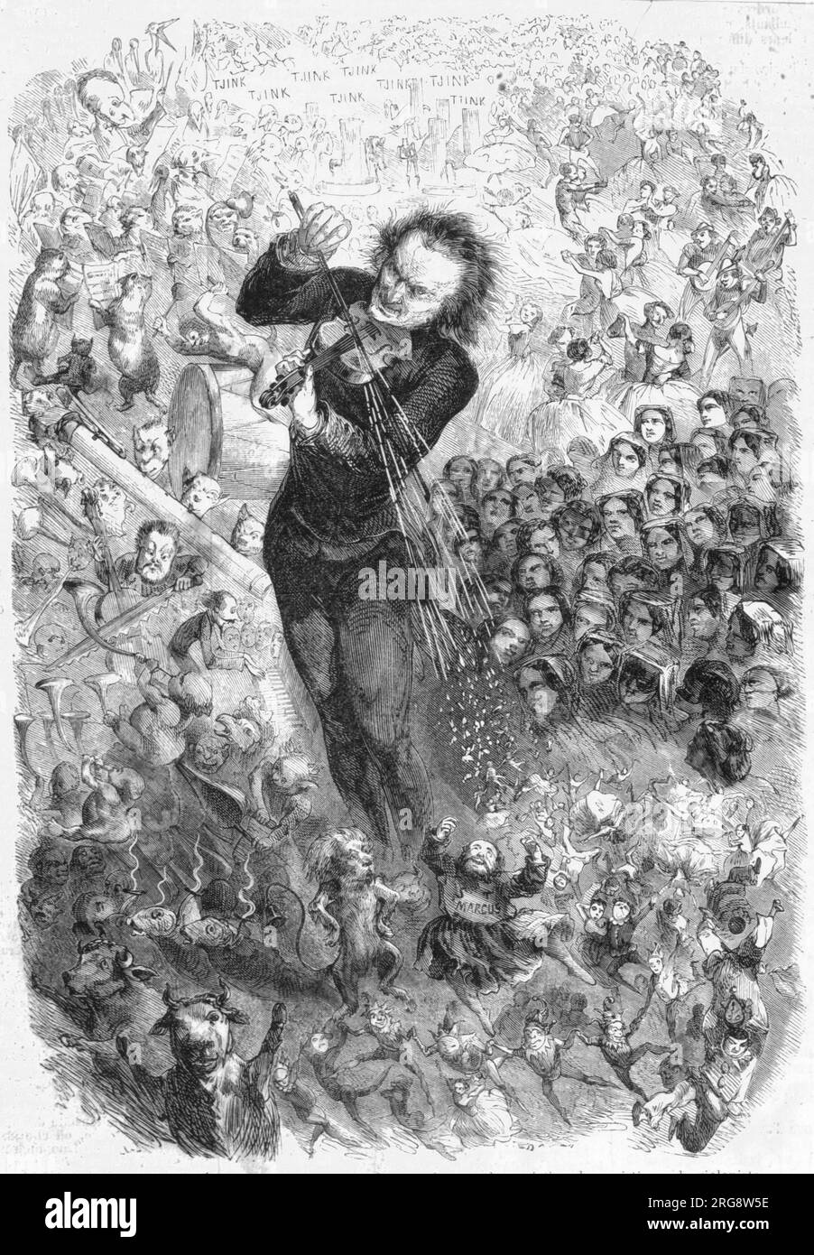 HENRYK WIENIAWSKI (1835 - 1880), Polish musician depicted in the throes of performing variations on the 'Carnival of Venice' Stock Photo
