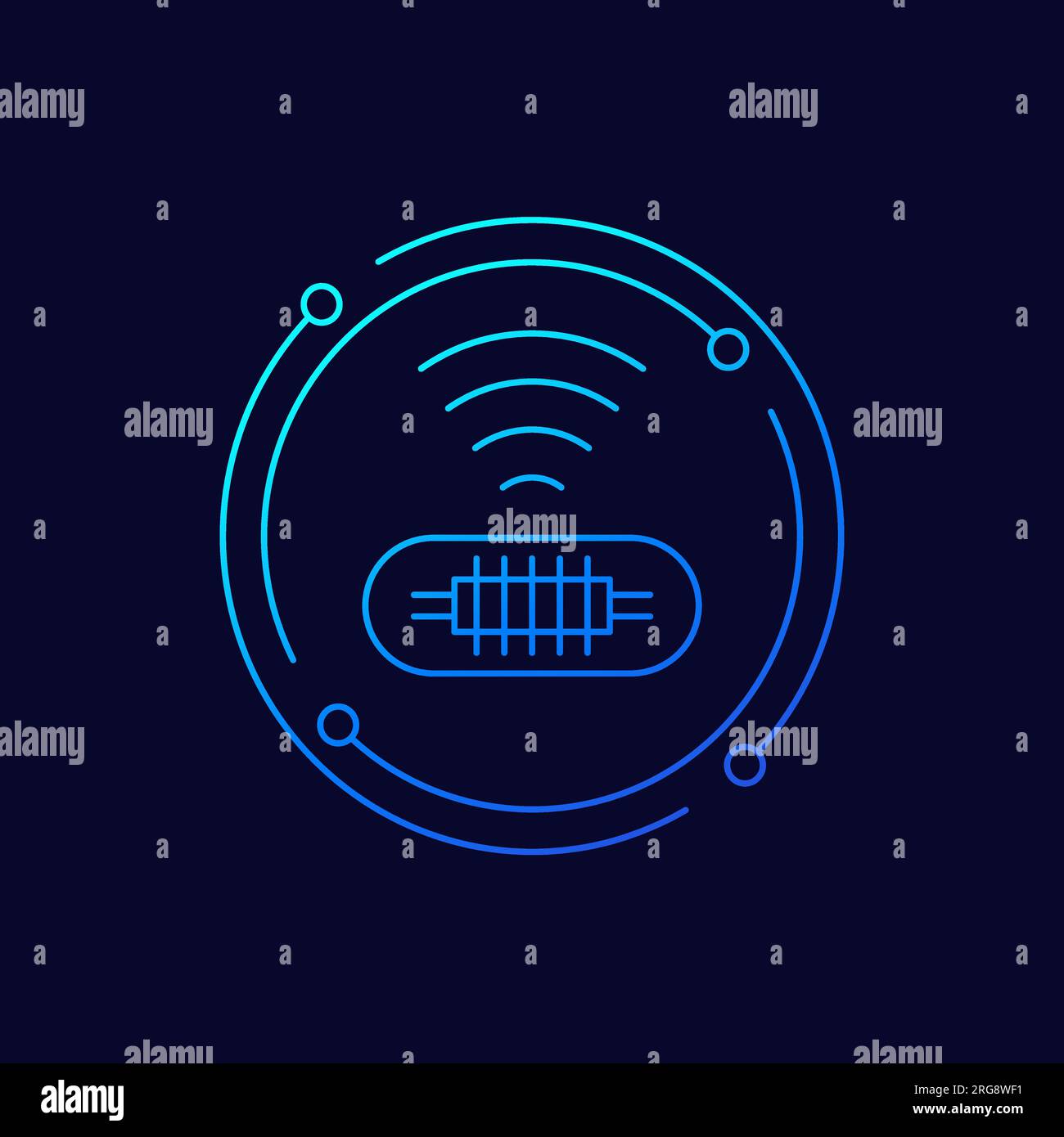 microchip for dogs icon, linear vector design Stock Vector