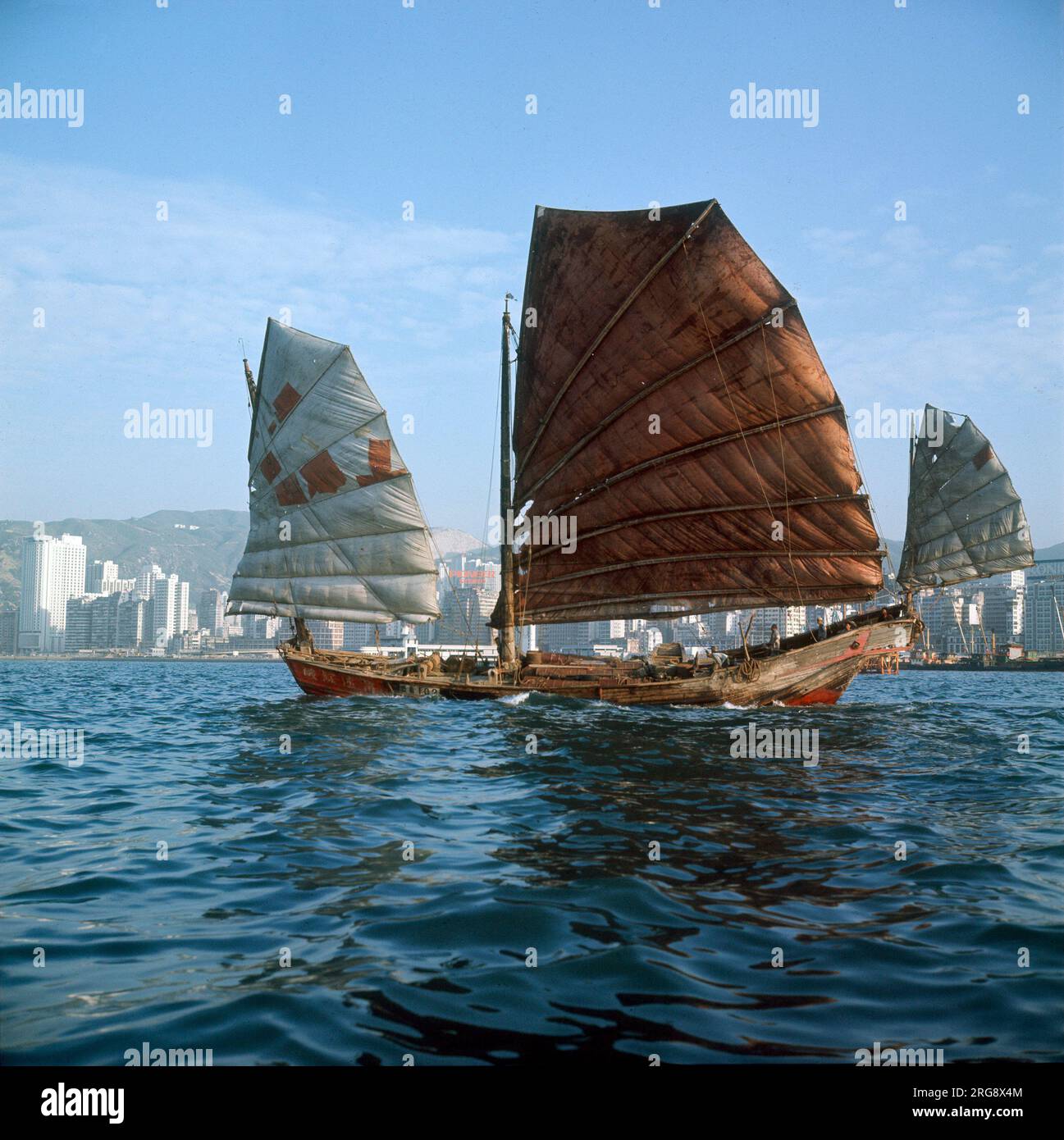 Sailing junk in Hong Kong Harbour. One of the strongest and most