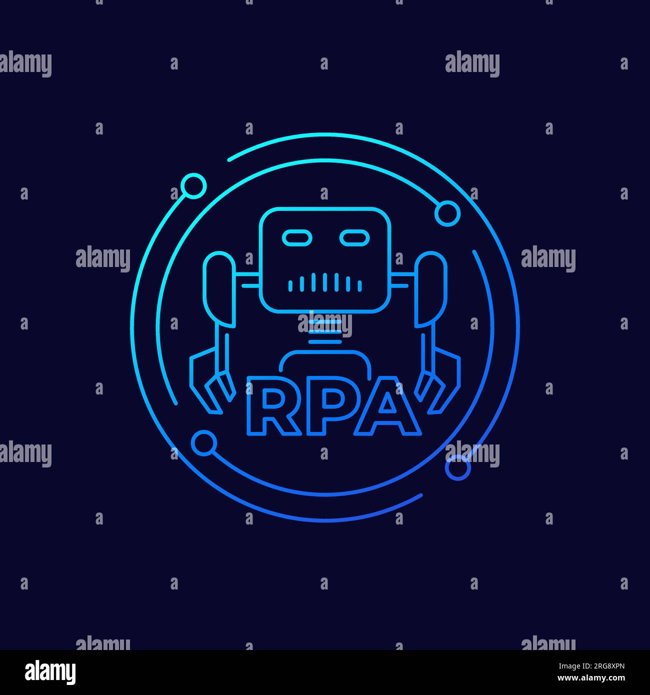 RPA bot icon, Robotic process automation Stock Vector
