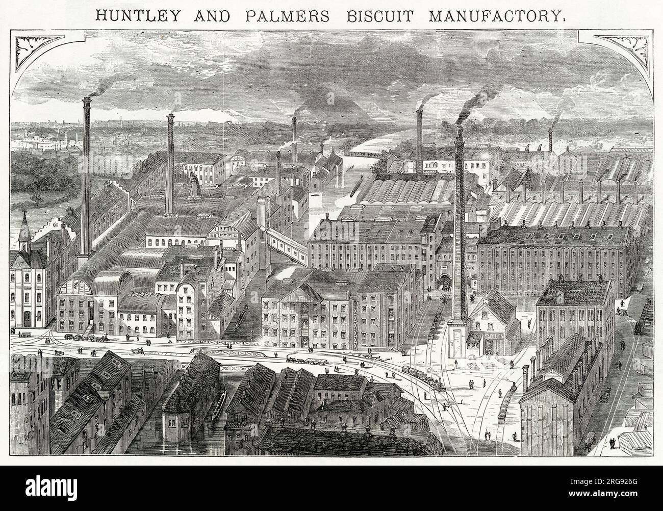 Exterior in Huntley and Palmers biscuit manufactory in Reading, Berkshire. Stock Photo