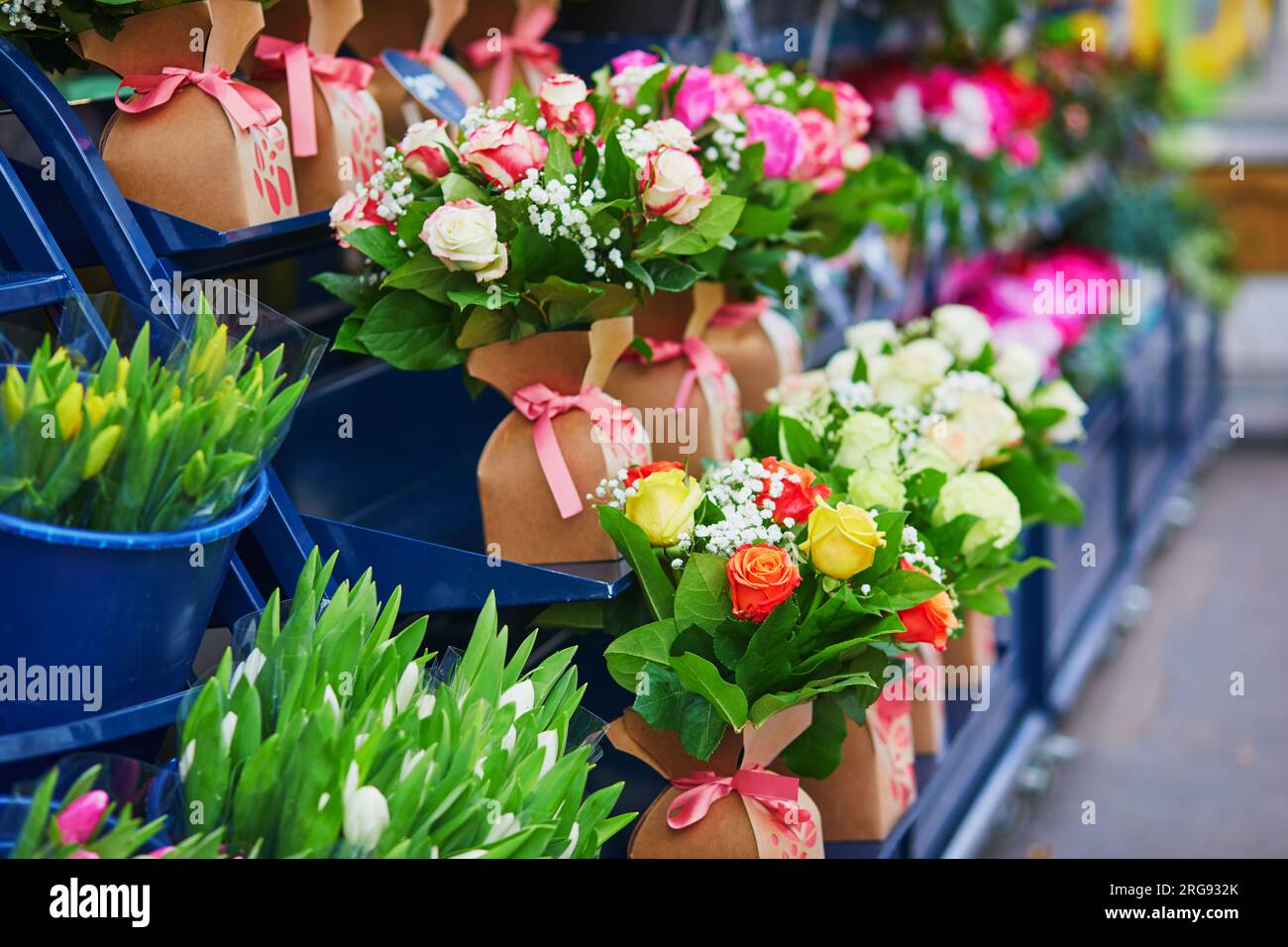 Flowers in flower shop in Paris, France Stock Photo Alamy