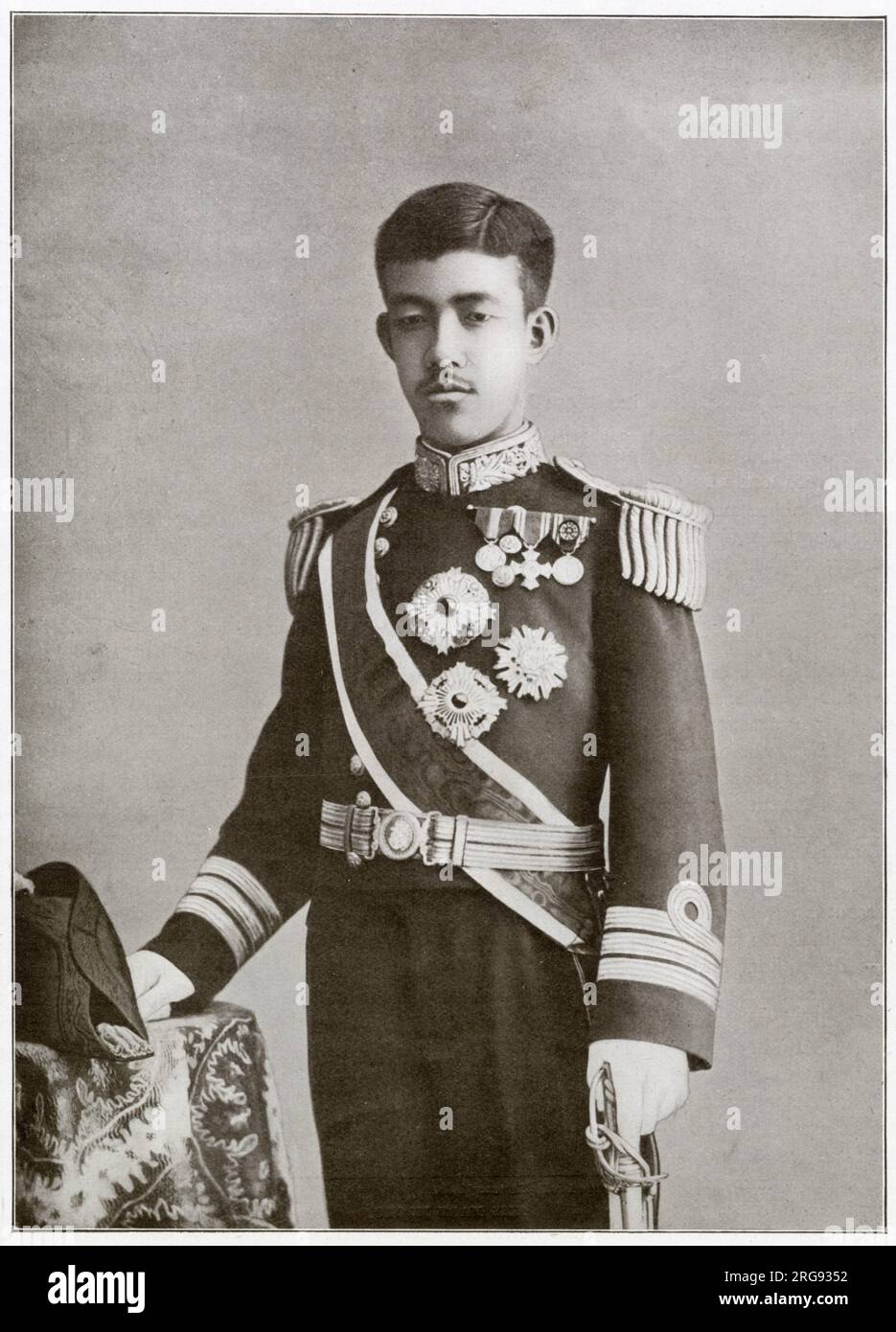 Emperor Taisho (1879 - 1926), 123rd Emperor of Japan, photograph here as Prince of Japan, future Emperor Taisho. Stock Photo