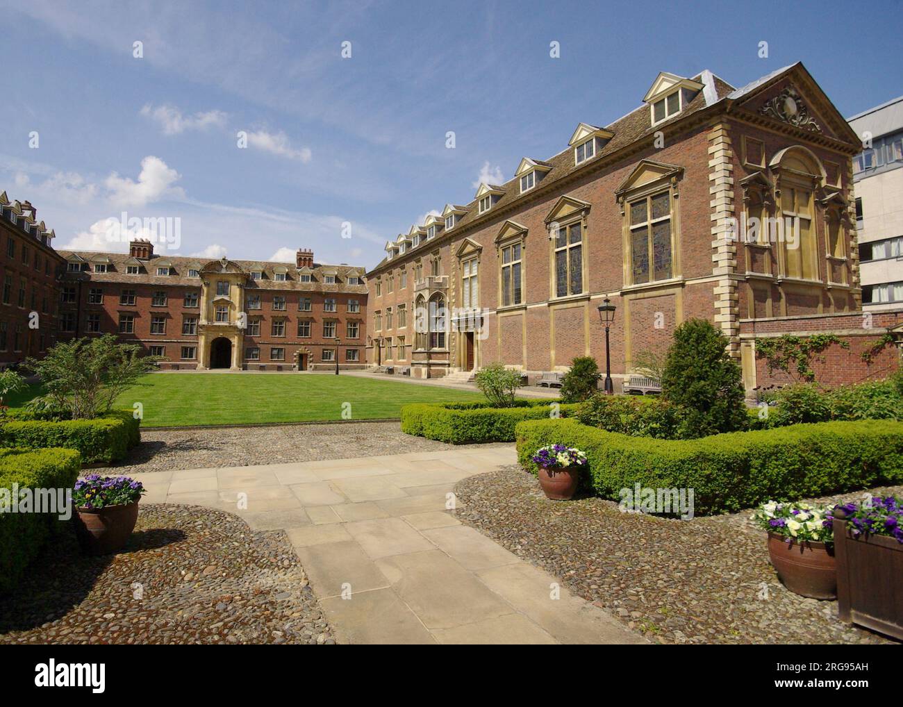 View of the Main Court of St Catharine's College, Cambridge, founded in the 15th century. Stock Photo