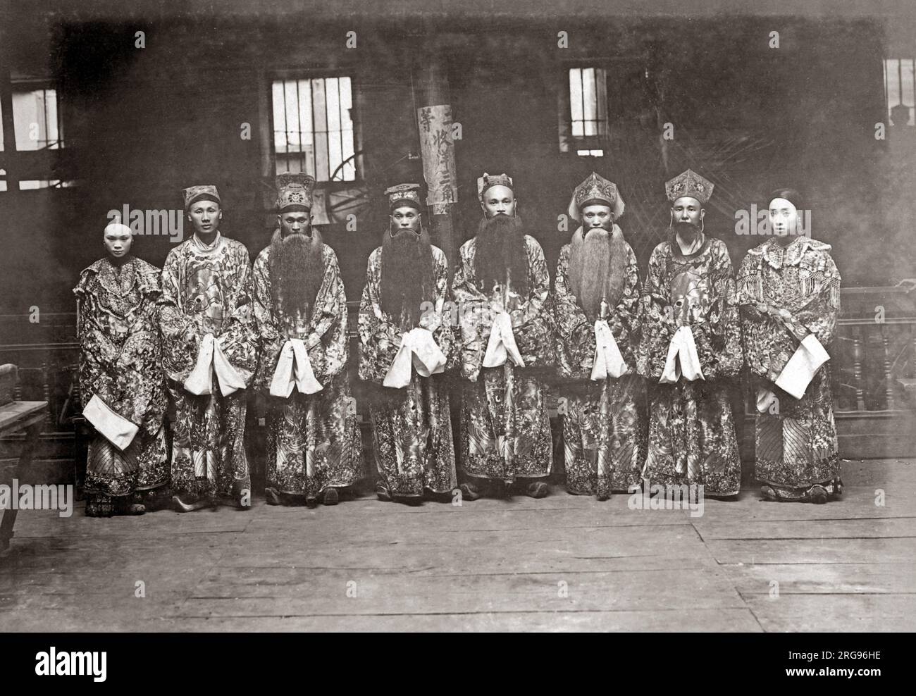 Chinese actors, China, circa 1880s. Stock Photo