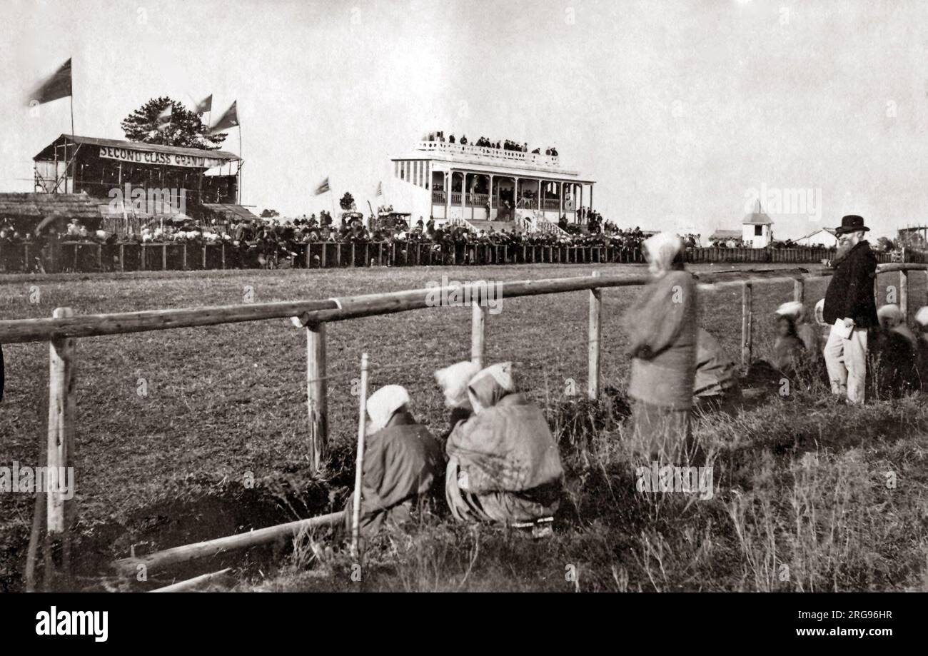 The grandstand, Yokohama Racecourse, Japan, 1870s. Stock Photo