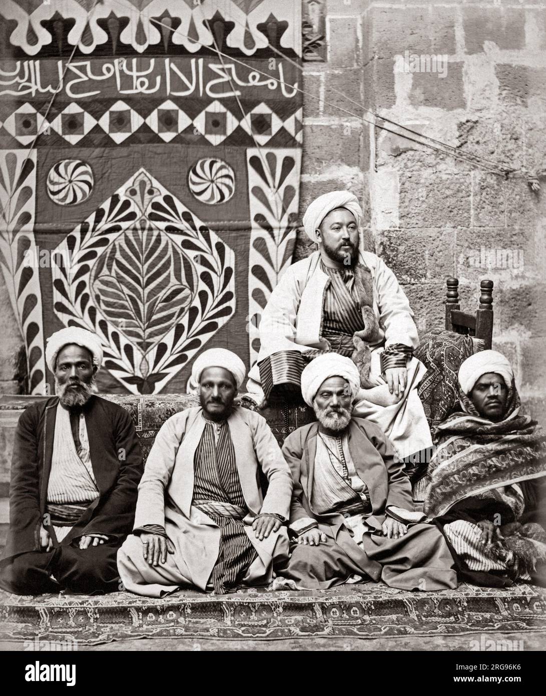 Group of religious leaders, Egypt, circa 1880. Stock Photo