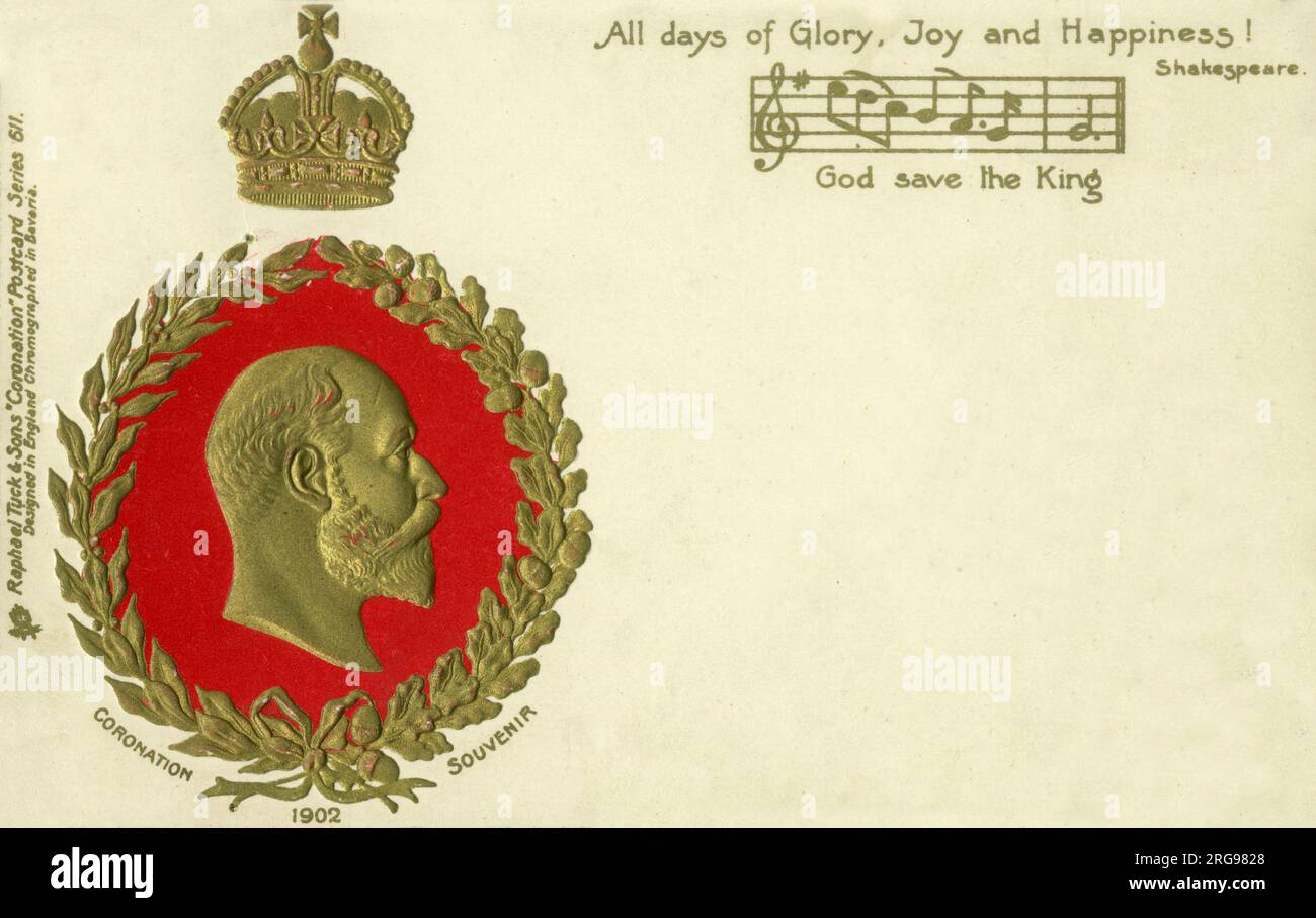 Coronation souvenir postcard - King Edward VII. Stock Photo