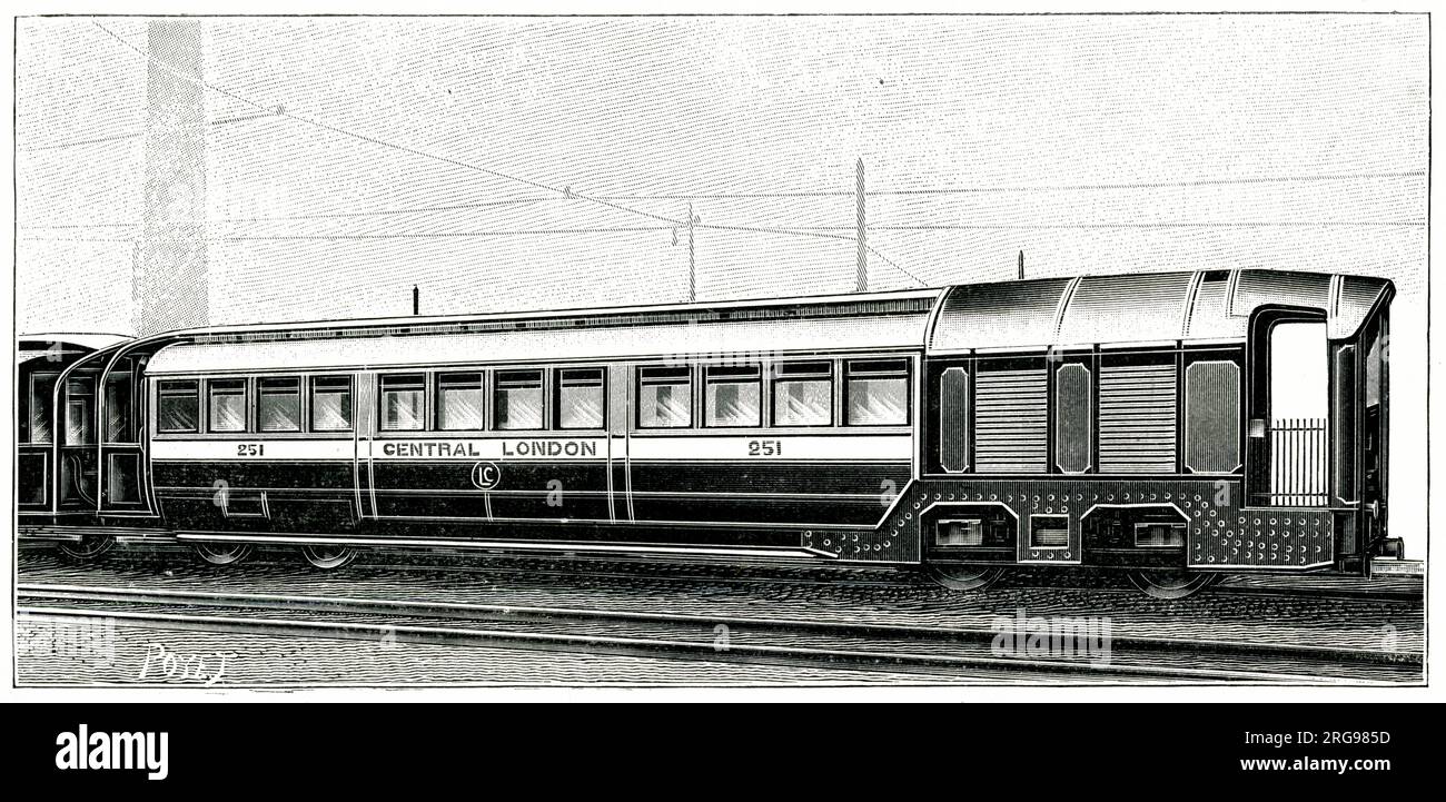Underground railway electrification, London -- one of the new electric trains. Stock Photo