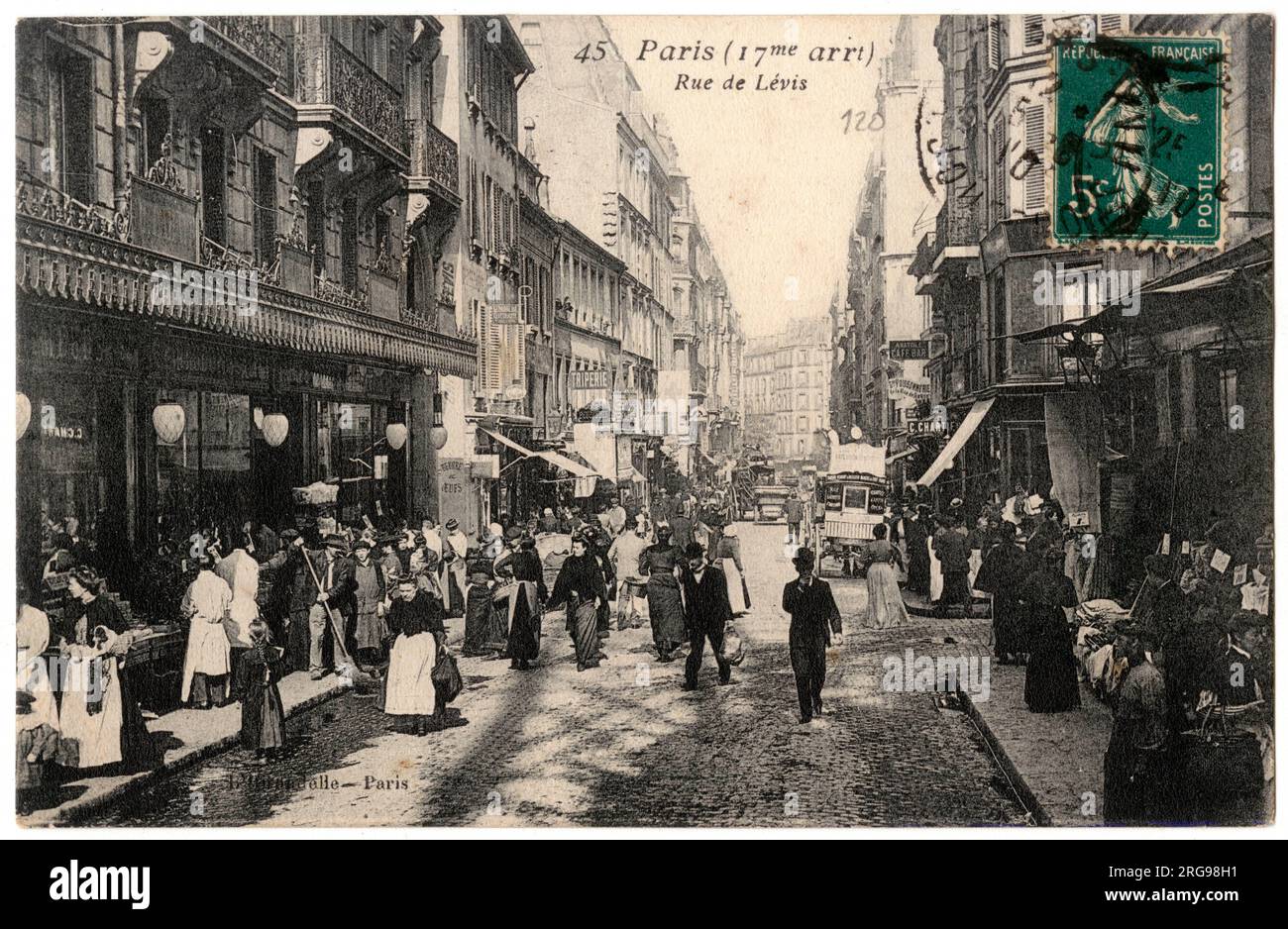 Busy scene in the Rue de Levis, off the Rue Legendre, 17th