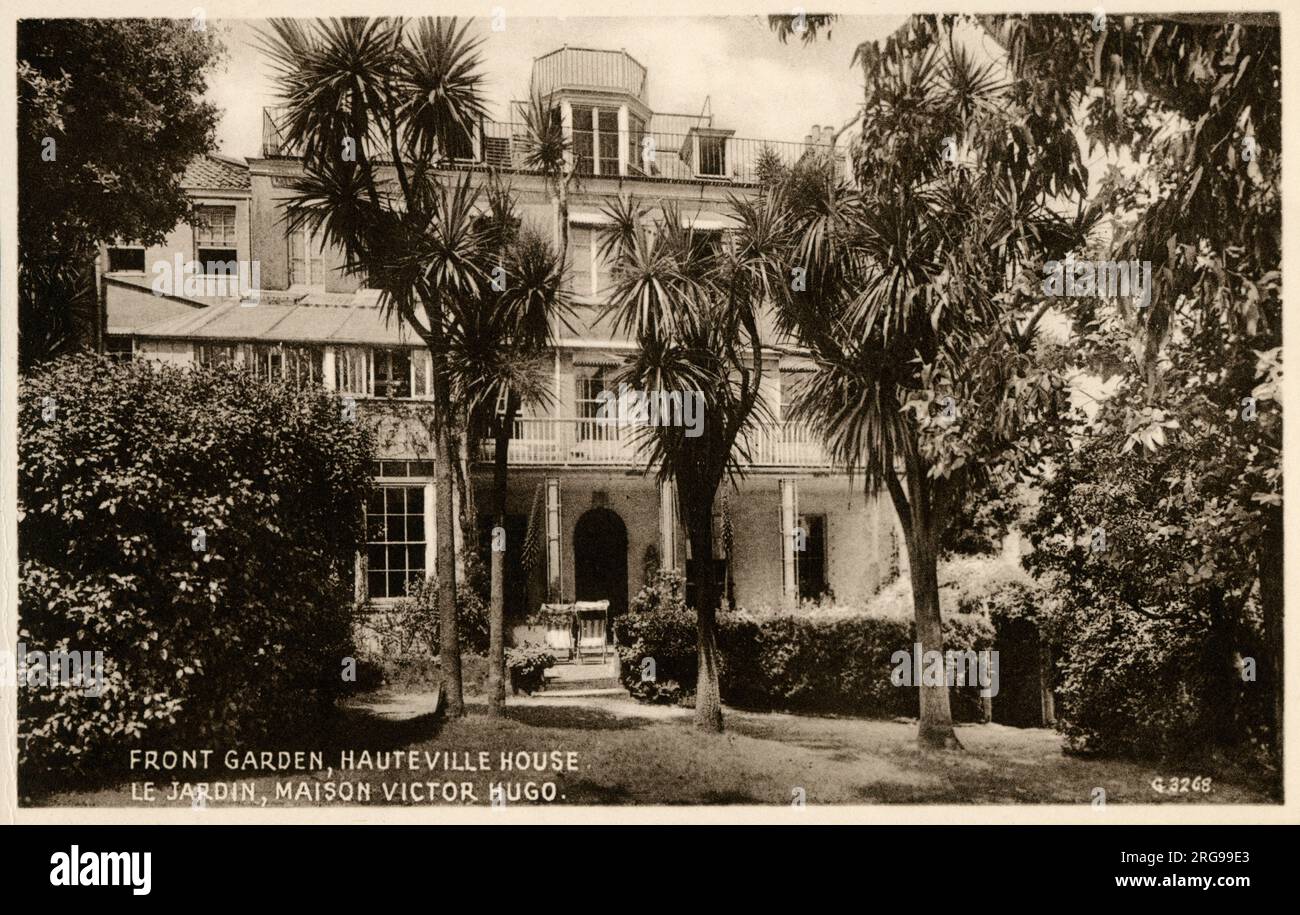 Victor Hugo - Hauteville House, Guernsey, where Victor Hugo lived during his exile from France from 1856 to 1870. Located at 38 Rue Hauteville in St. Peter Port in Guernsey. Stock Photo