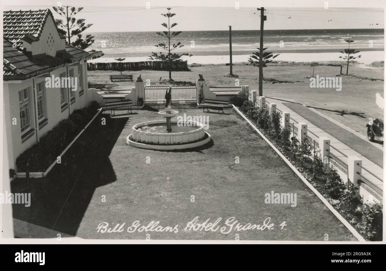 Bill Gollan's Hotel Grande, Marine Parade, New South Wales, Australia. Bill Gollan was a politician and hotel owner (he also had a Hotel inland at Lismore). Stock Photo