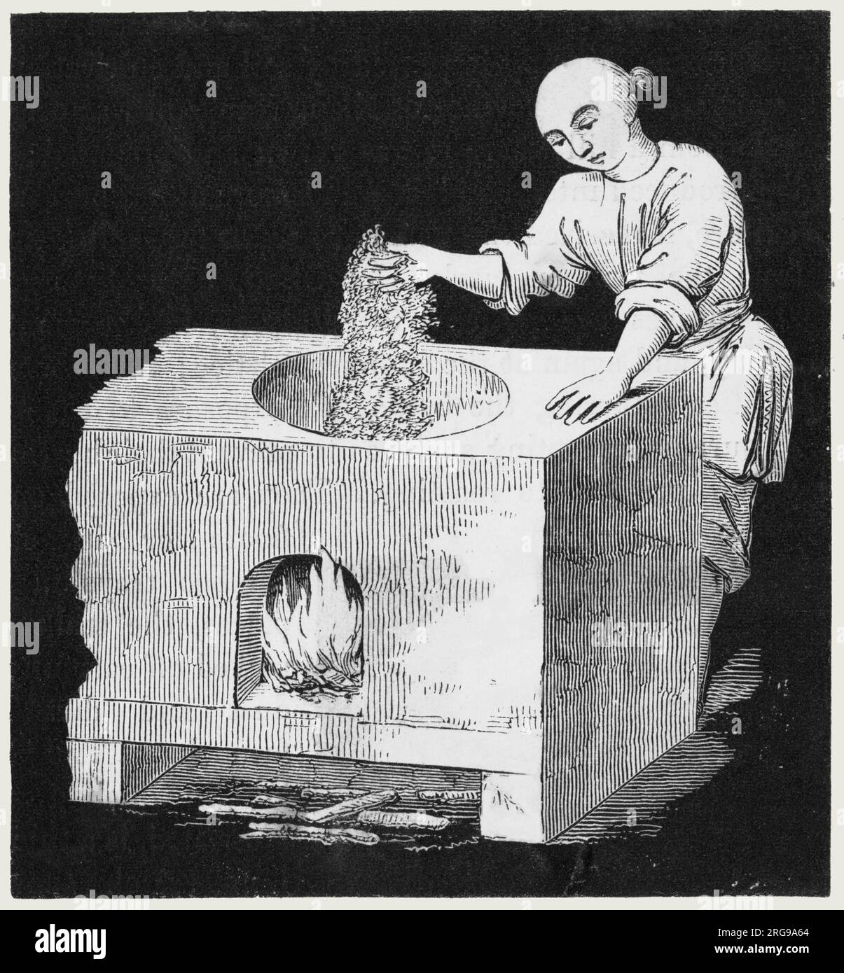 Roasting top grade tea over a fire, China Stock Photo Alamy