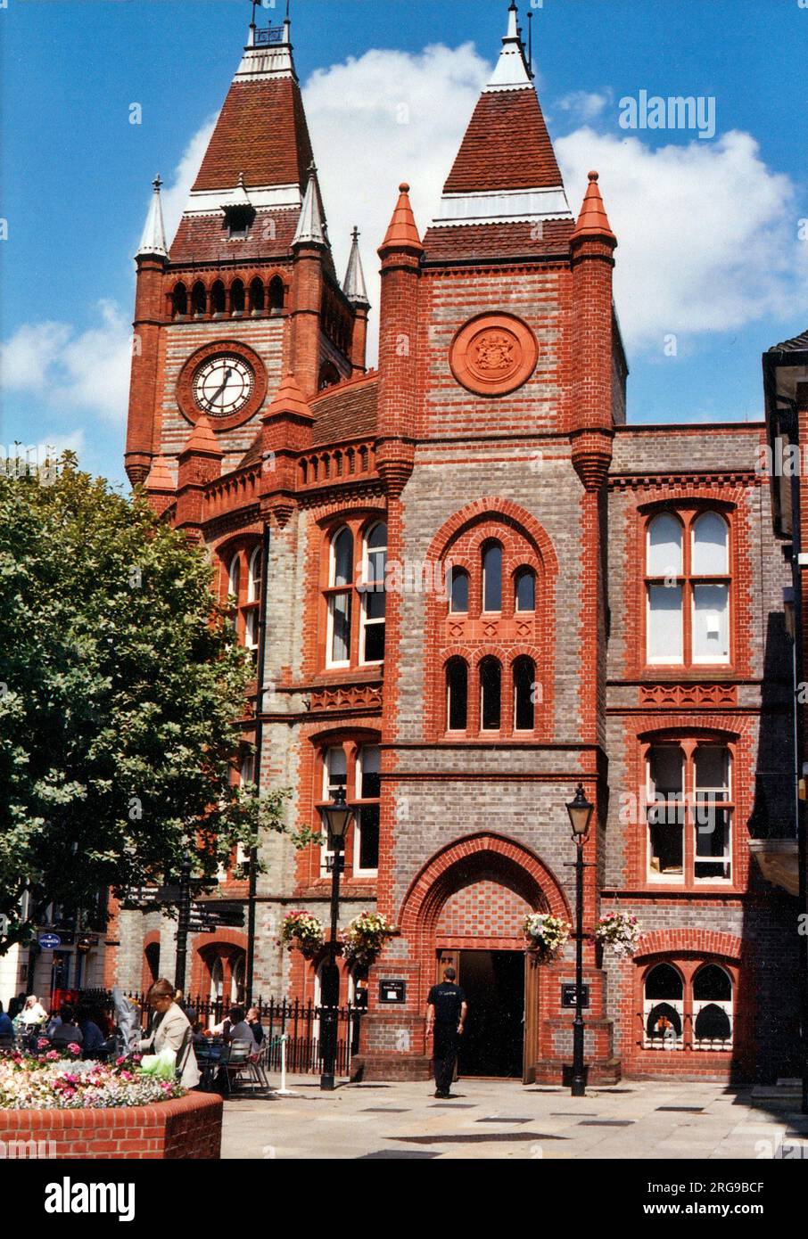 The magnificent Reading Town Hall, Reading, Berkshire - designed by Victorian architect Alfred Waterhouse (1830-1905). Stock Photo