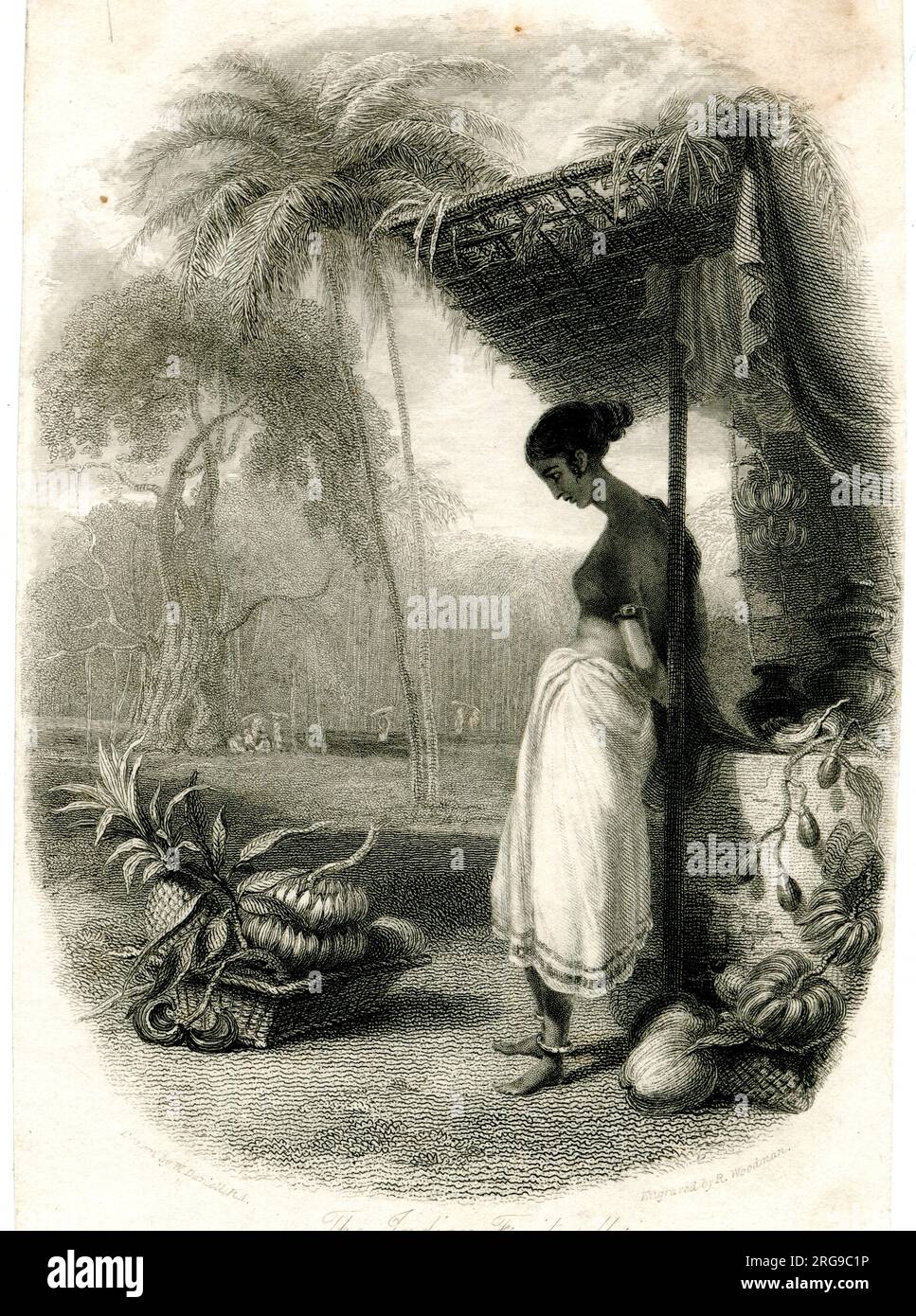 Indian Fruit Seller by William Daniell, R.A. - Oriental Annual 1835 Stock Photo