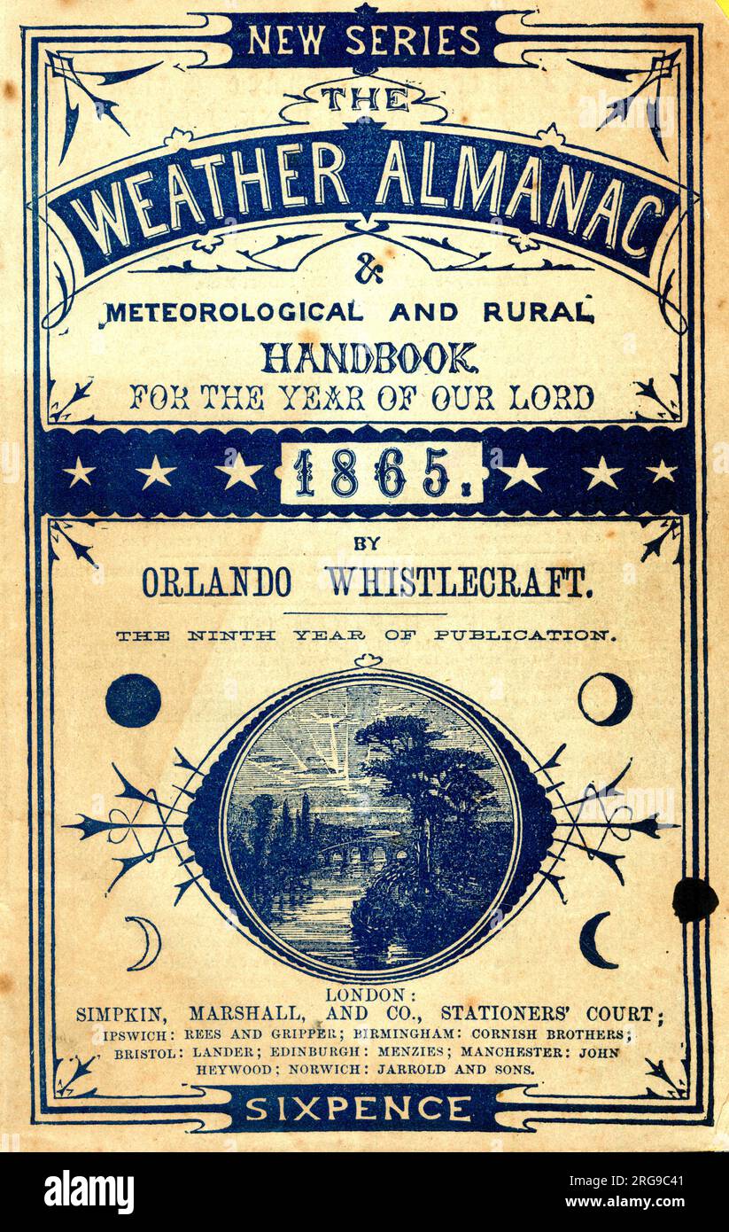 The Weather Almanac for 1865 front cover Stock Photo Alamy
