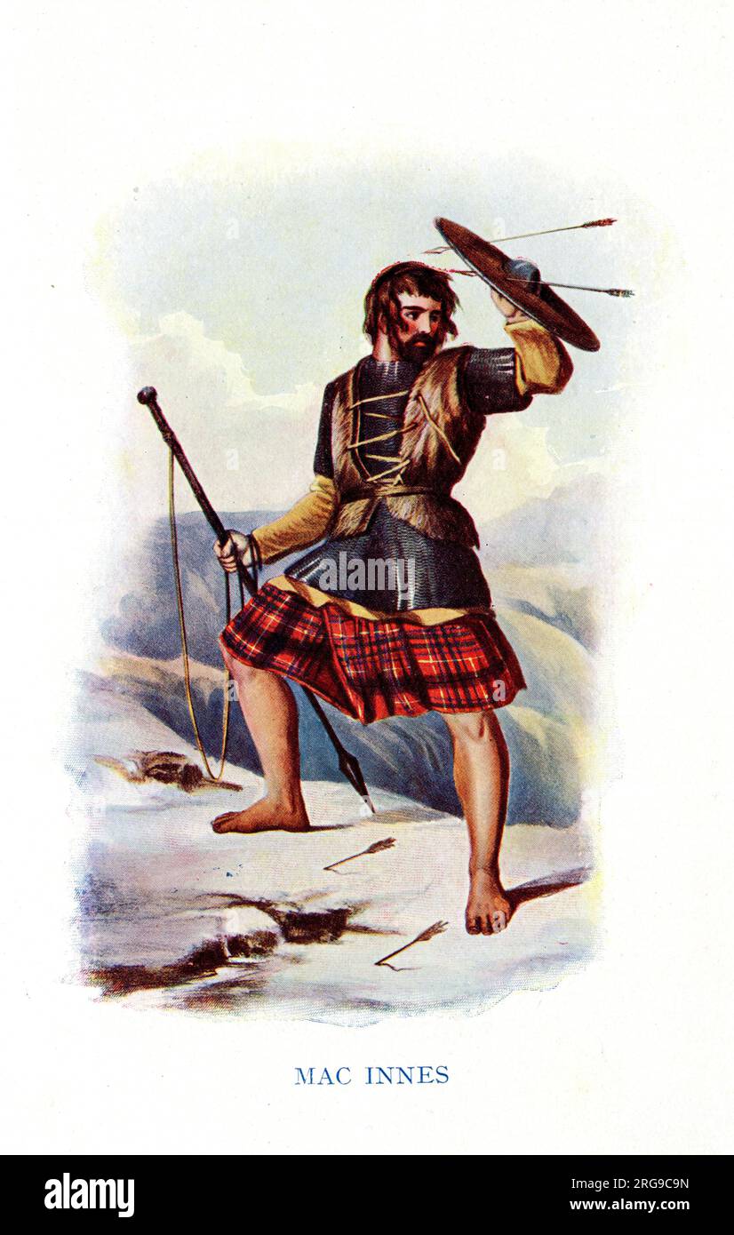 Mac Innes, Traditional Costume Scottish Highland Clans - The Highland Clans of Scotland Vol. 2 1923 Stock Photo