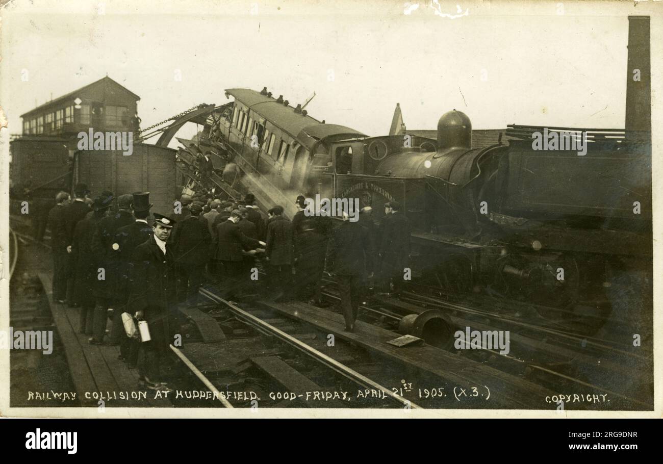 Lancashire & Yorkshire Railway Accident, Huddersfield, Yorkshire, England. Stock Photo