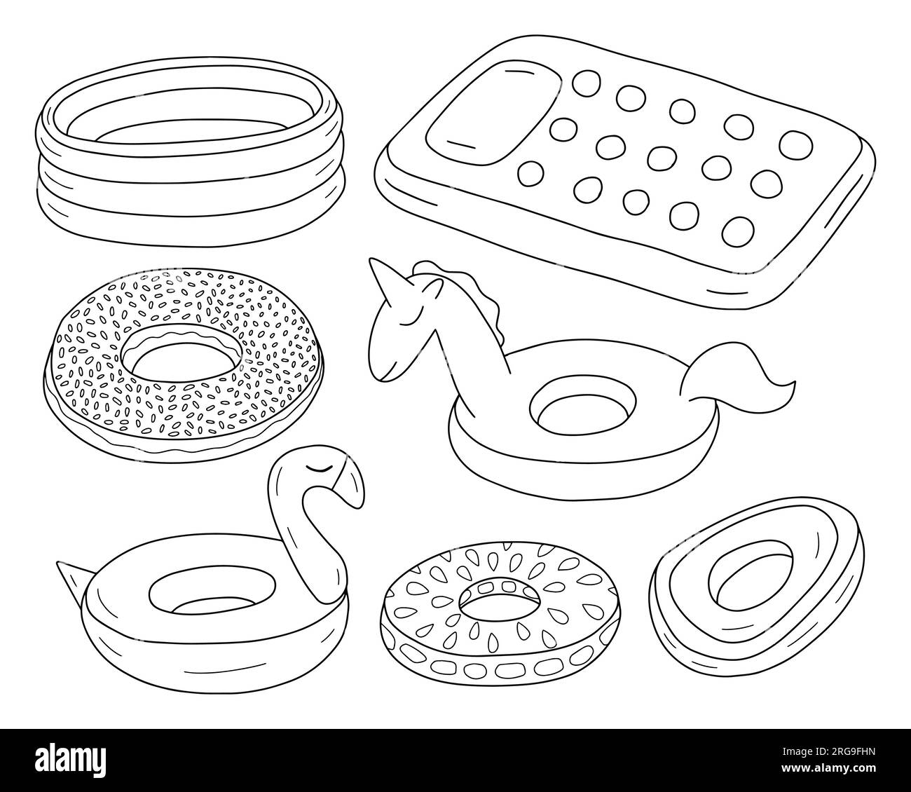 pool rubber ring sketches set Stock Vector Image & Art - Alamy