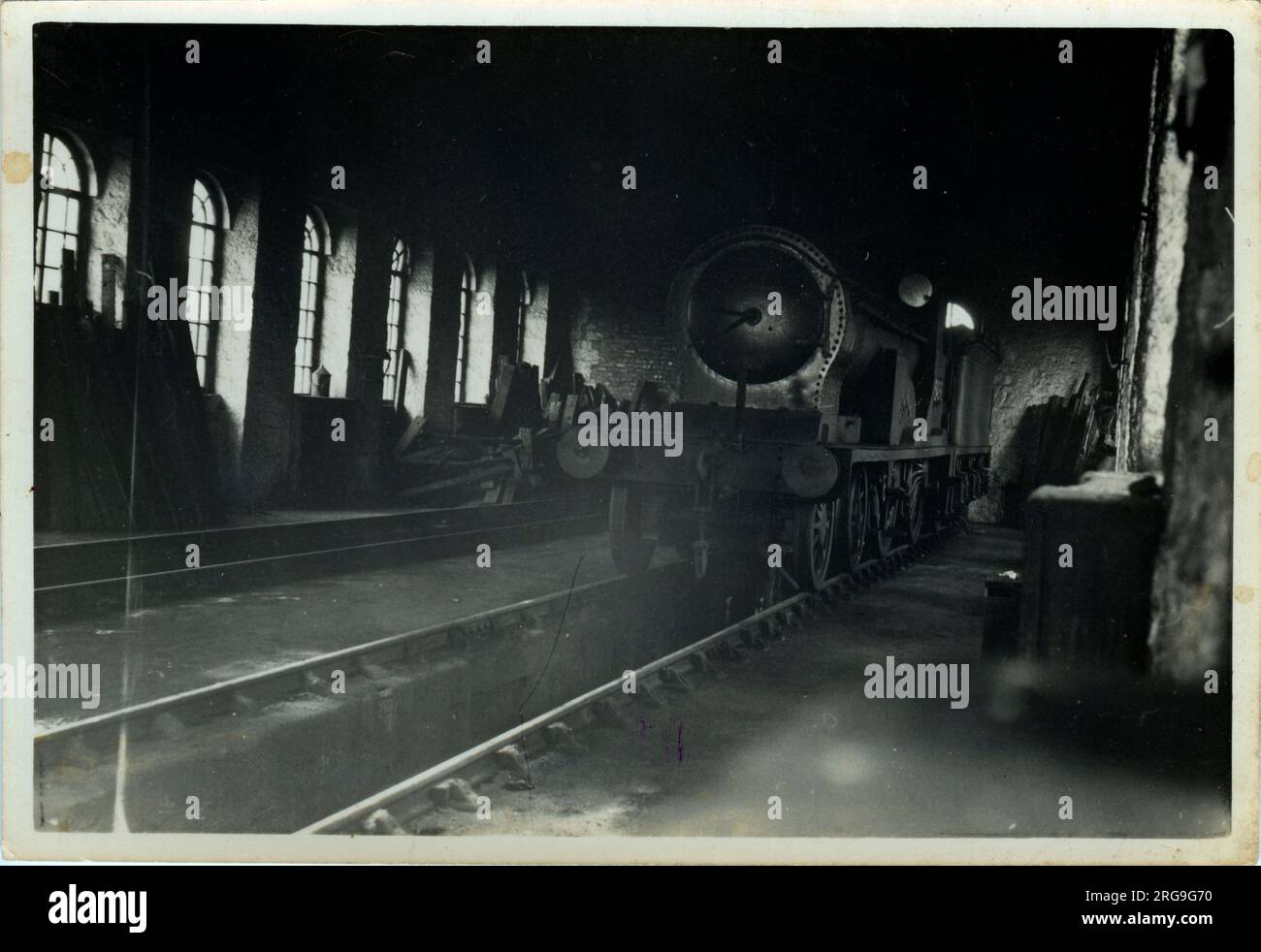 Engine Shed - (Showing Highland Locomotive 'Ben Alder' in BR Livery), Boat of Garten, Grantown-on-Spey, Badenoch and Strathspey, Inverness, Scotland. Stock Photo