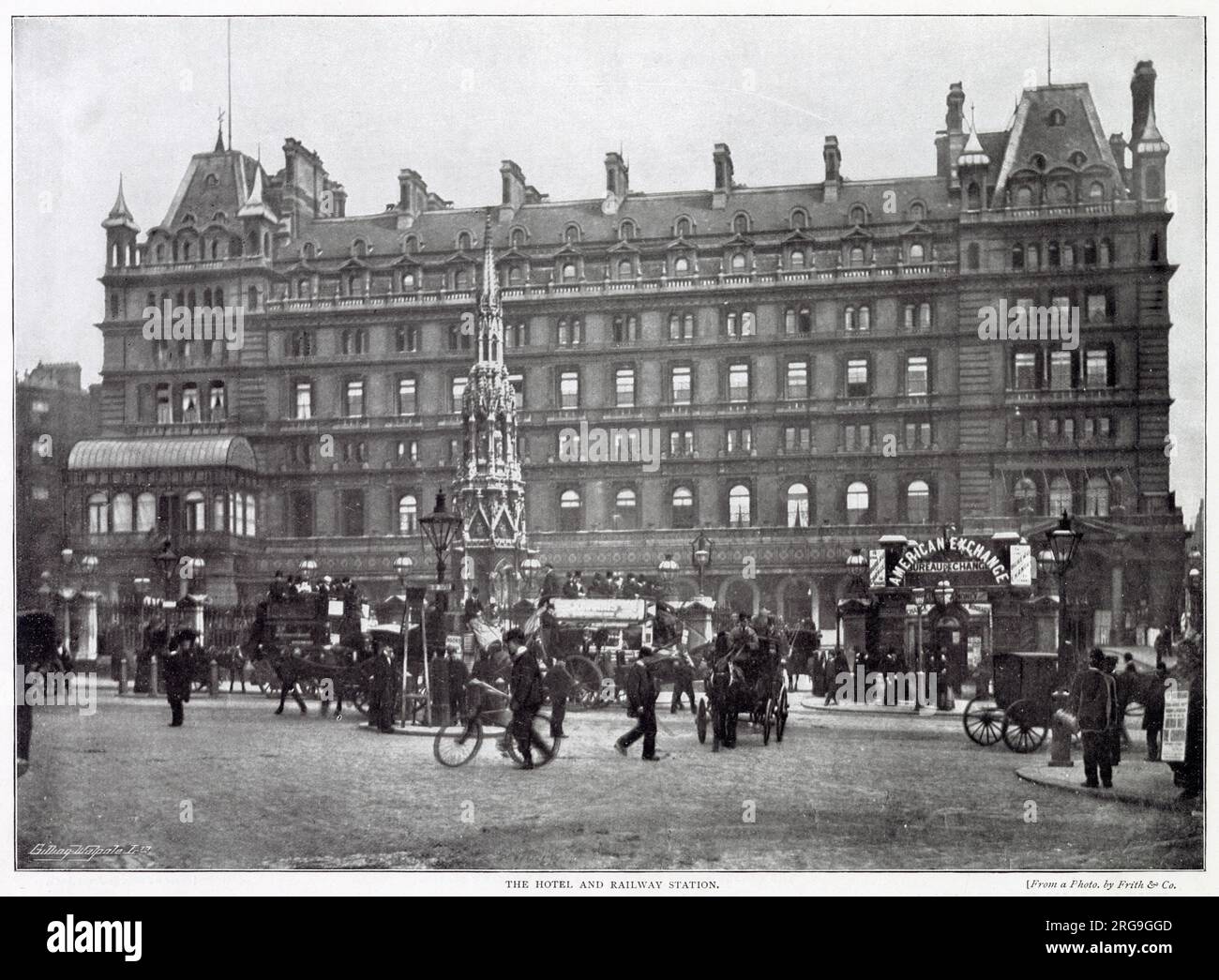 Along the Strand in front of Charing Cross Station and hotel Stock