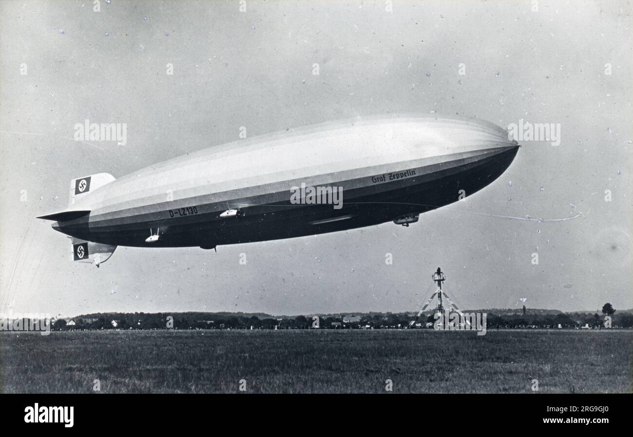 Graf Zeppelin II (LZ-130), side view taking off Stock Photo - Alamy