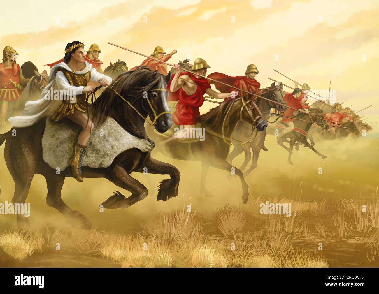 Ancient Macedonian army of Alexander the Great Stock Photo