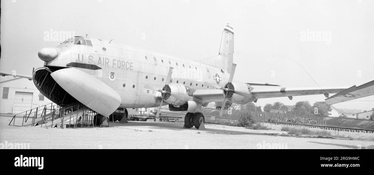 Douglas C-124 Globemaster O-265406 in the museum at Kelly Air Force Base. This aircraft was scrapped when the airbase closed. The serial number may well be spurious as it does not tally with production serial numbers) (note: the O- denotes Obsolete and is a letter O not number 0) Stock Photo