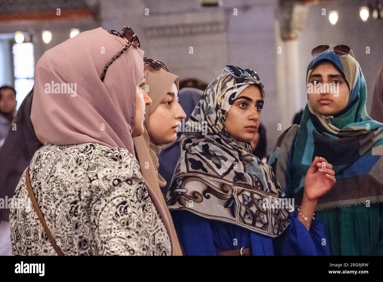 Istanbul, Turkey, Türkiye. Young Muslim Girls from the U.K. Visiting